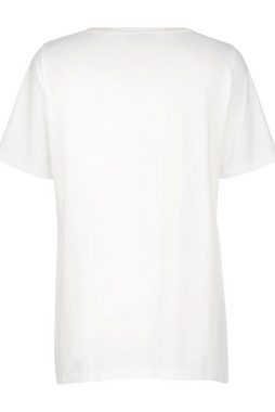 MIAMODA Rundhalsshirt T-Shirt Tücherdruck Zipfelsaum