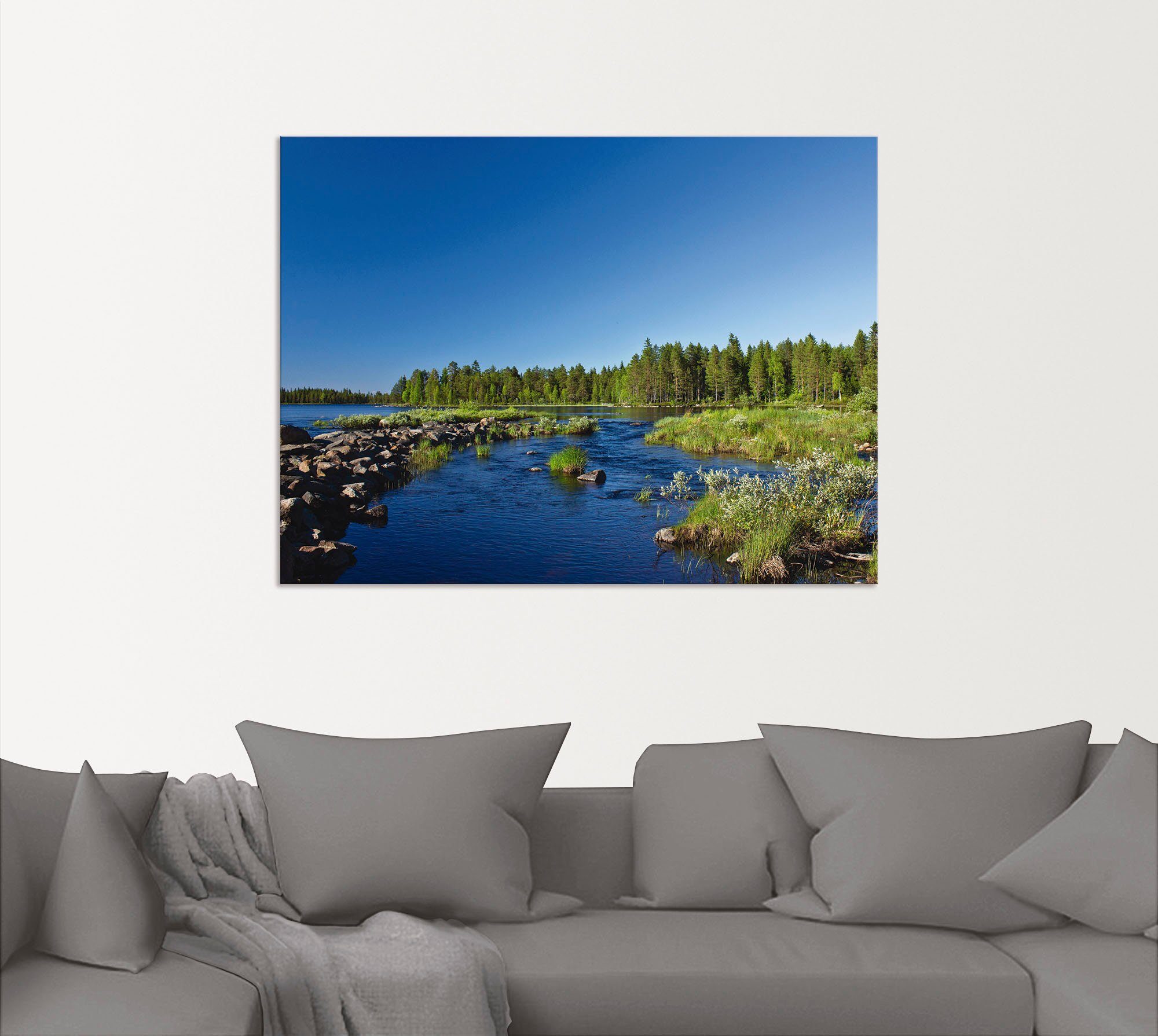 (1 Artland Leinwandbild, Wandaufkleber in versch. als Finnland, in Fluss St), oder Am Größen Wandbild Alubild, Poster Gewässer