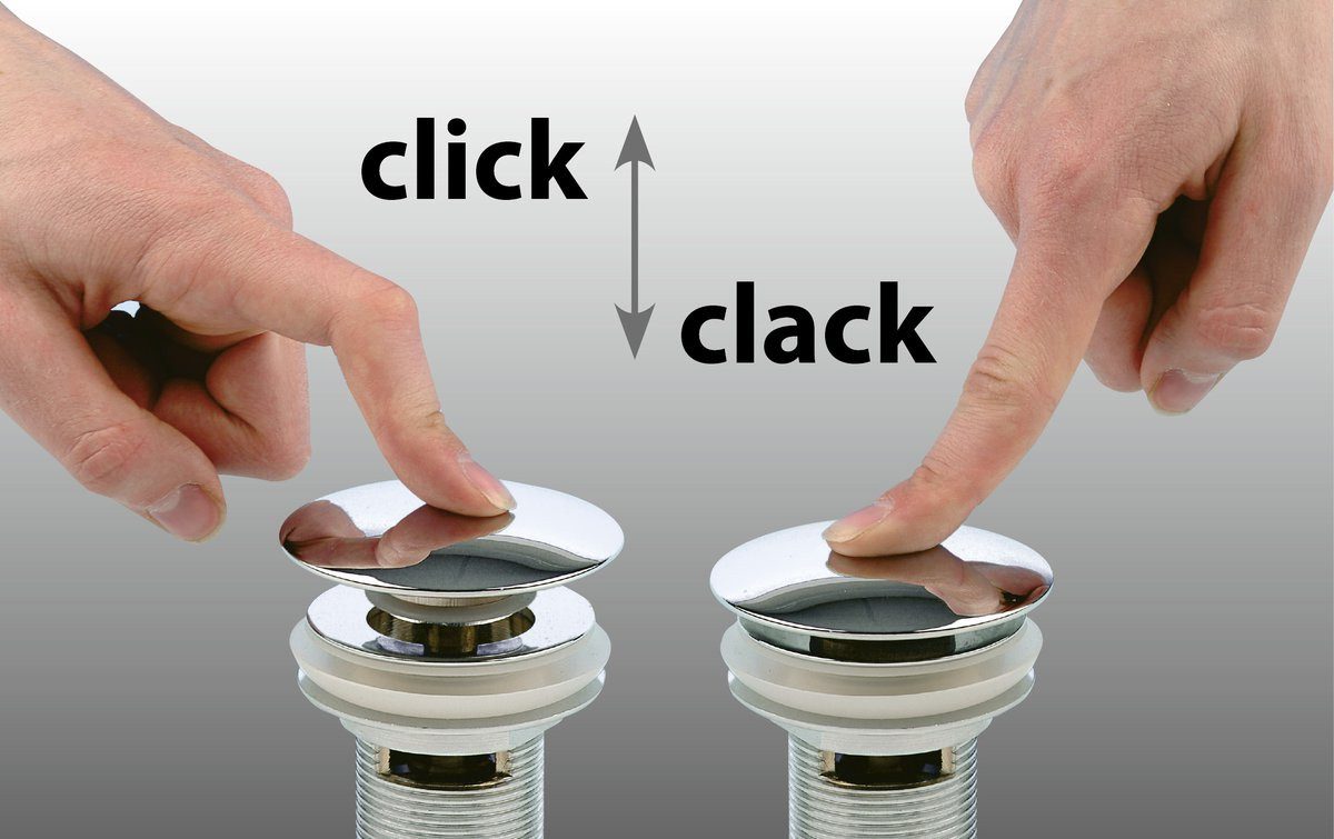 Sapho Ablaufgarnitur Waschbecken-Ablaufgarnitur 5/4", klick-klack, Beton-Stopfen, 10-80mm Sapho-FG921