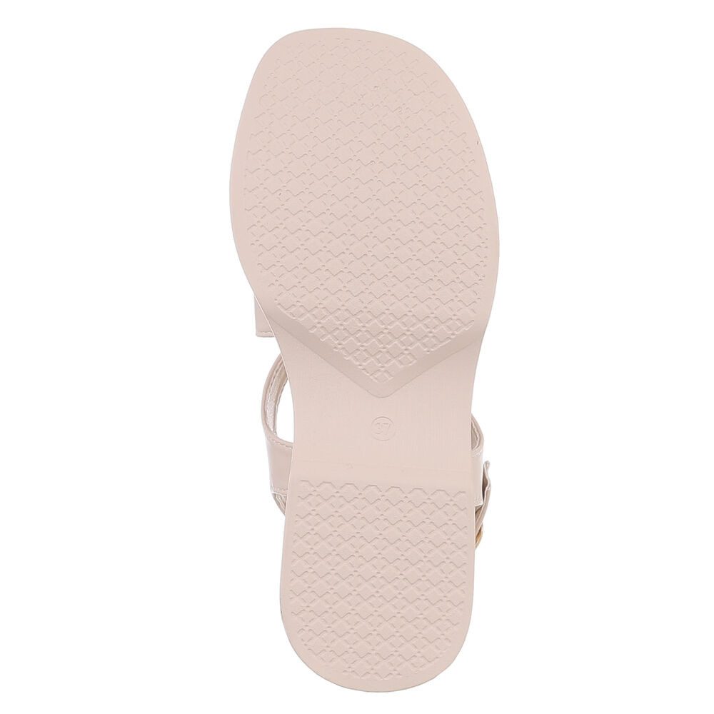 Ital-Design Bequeme Sandalen mit Absatz für Damen im trendigen Design Plateausandaletten (89852482) Blockabsatz Sandalen & Sandaletten in Beige