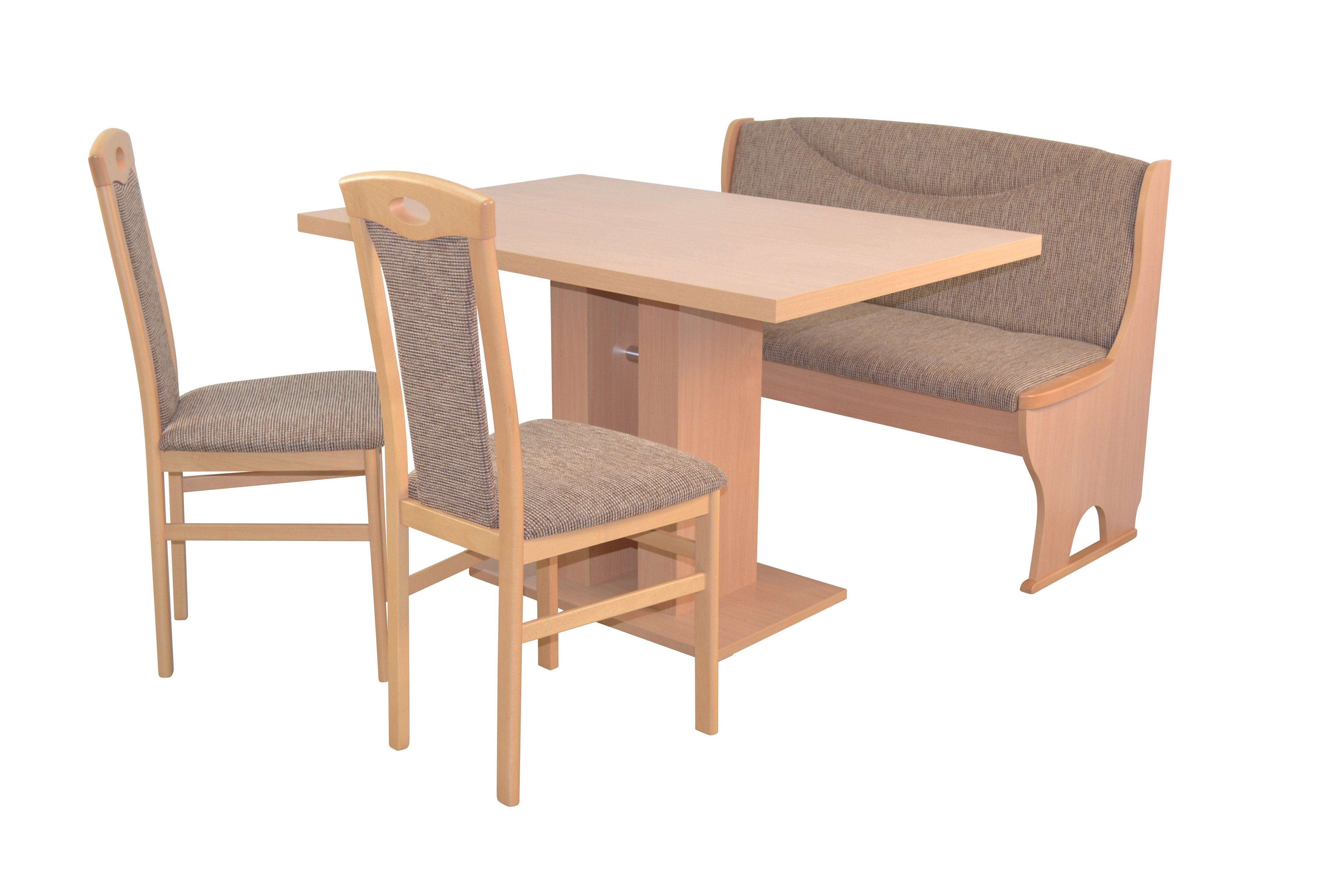 Stühlen, moebel-direkt-online 4teilig, Sitzgruppe Sitzbank und bestehend Essgruppe Buche-NB/hellbraun aus Esstisch, (Spar-Set, Set) 4teiliges