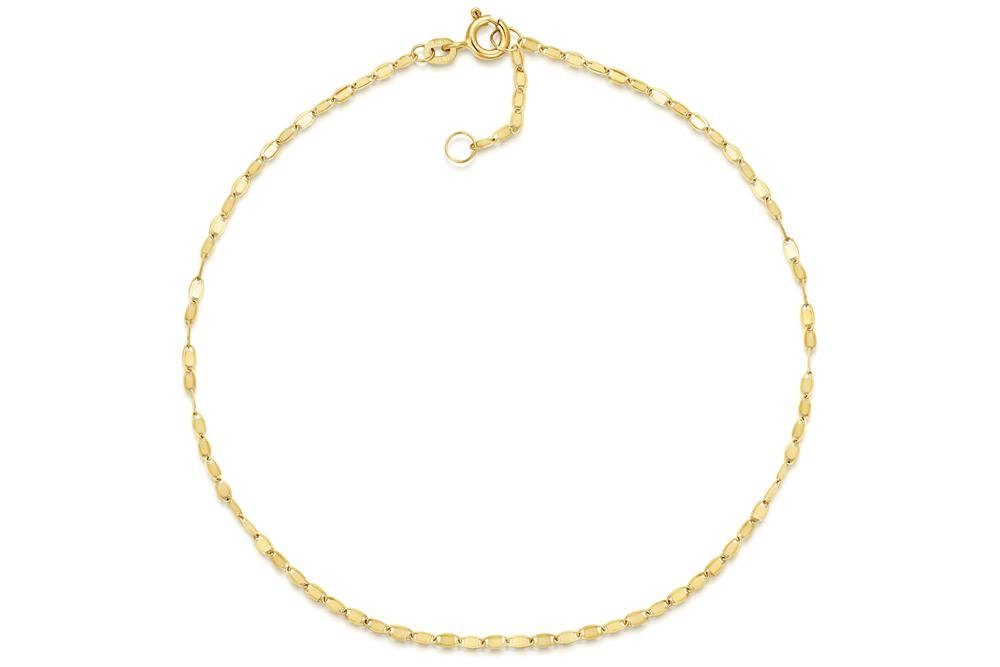 Silberkettenstore Fußkette Fußkette Plättchen 1,9mm - echt 585 Gold - Länge: 24cm