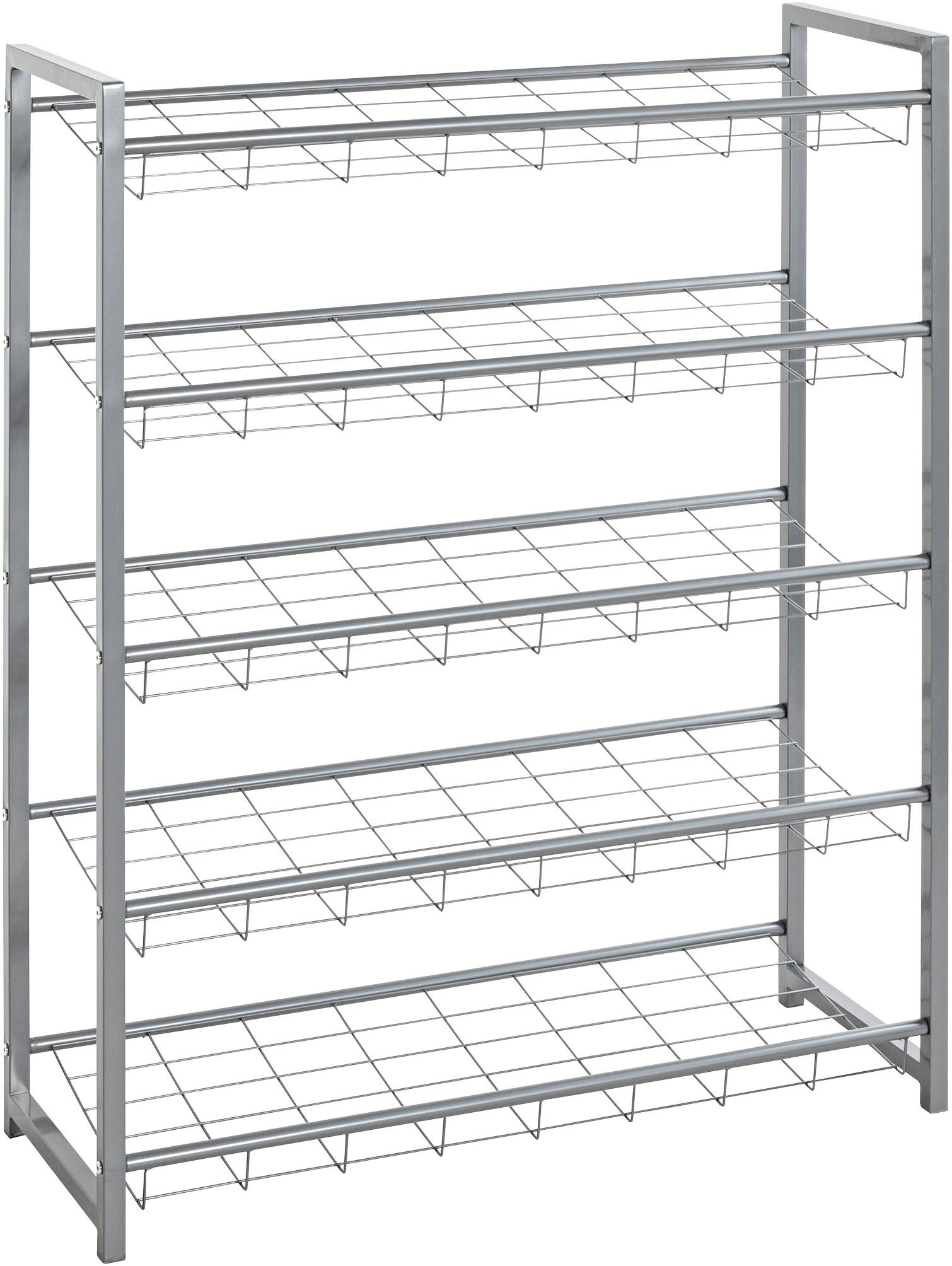 HAKU Schuhregal Schuhaufbewahrung, rechteckig - aus Metall Grau - B/T/H 80/30/106 cm – Bild 4 von 5