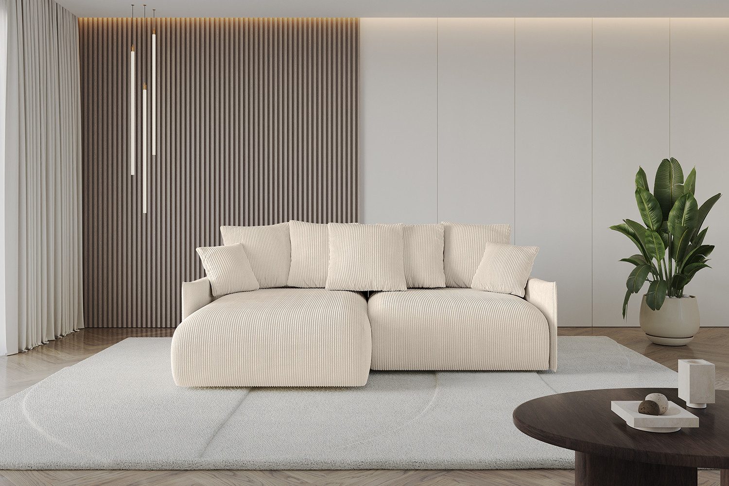 ALTDECOR Ecksofa ONESK-L-v1, Couch mit Schlaffunktion, Wohnzimmer - Wohnlandschaft, Corner Sofa Bett Eckcouch Couch L-Form Schlafcouch Ausziehbar