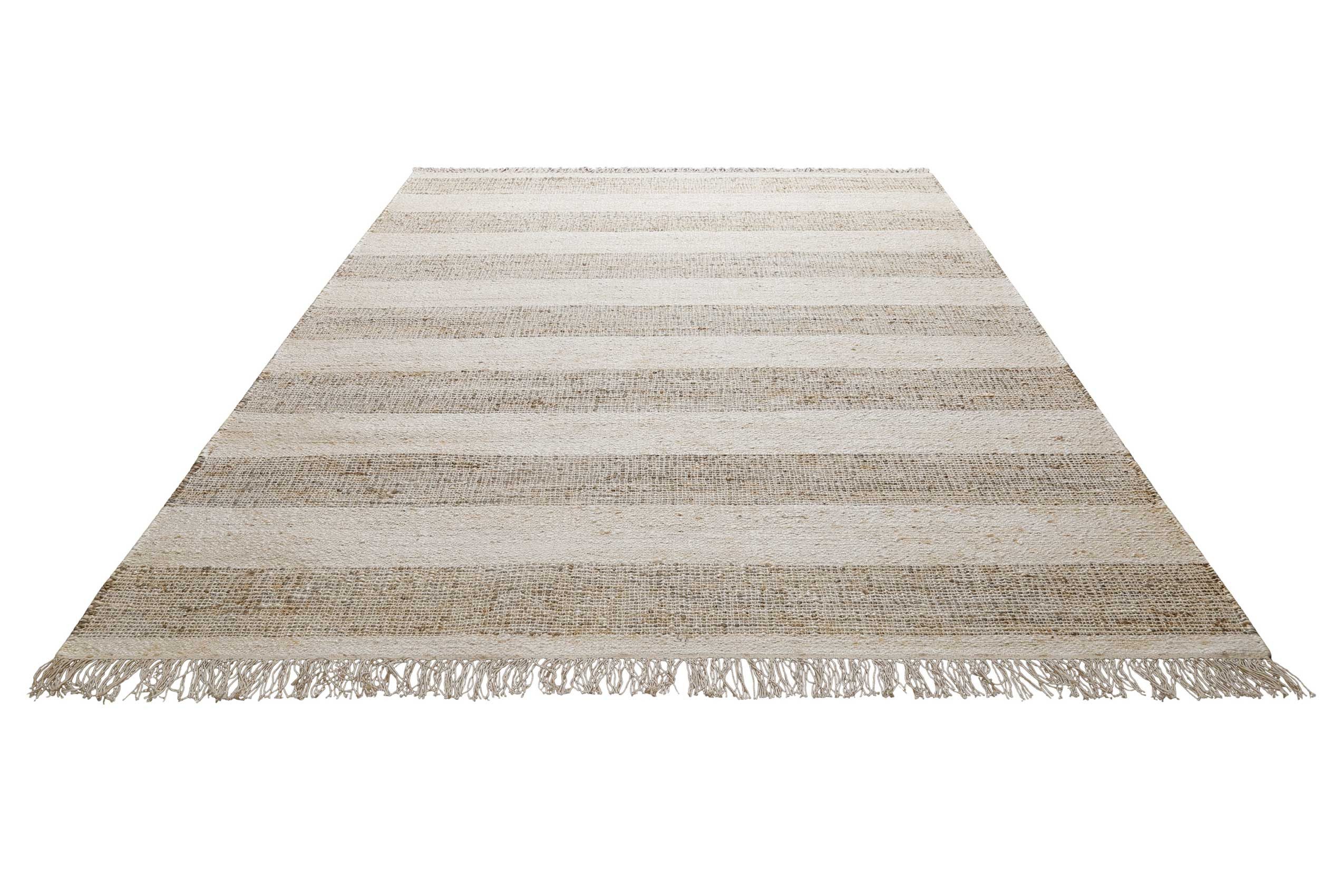 Green Looop Teppich Virgil, rechteckig, Höhe: 4 mm, Naturfaser Teppich aus 80% Jute 20% Baumwolle, mit Fransen, Wohnzimmer
