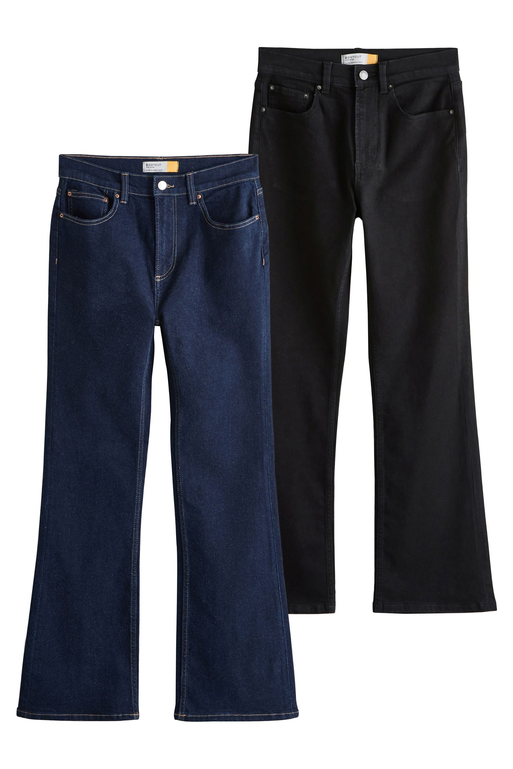 Next Bootcut-Jeans Mittelhohe Bootcut Jeans 2er-Pack (2-tlg)