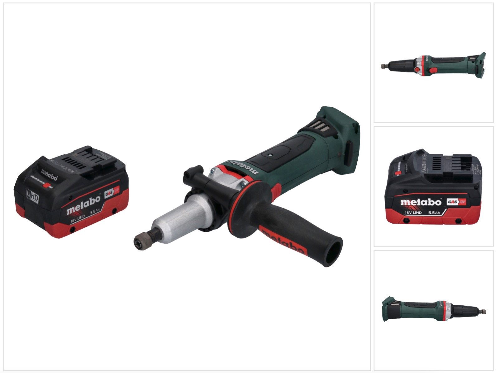 metabo Akku-Geradschleifer GA 18 LTX G Akku Geradschleifer 18 V 6 mm + 1x Akku 5,5 Ah - ohne Lad