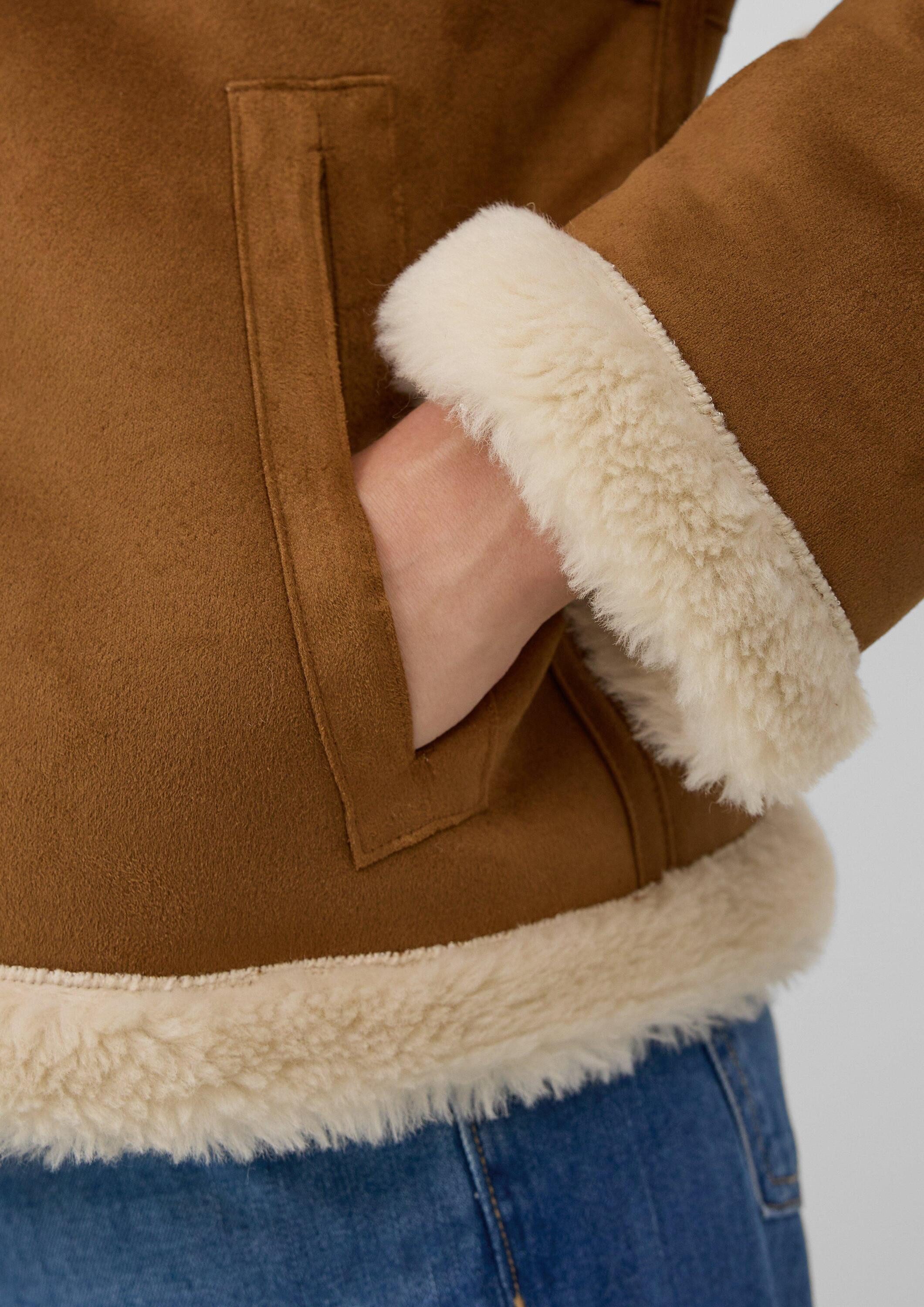s.Oliver Winterjacke Outdoor-Jacke Wendejacke mit Teddyplüsch