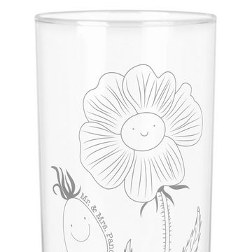 Mr. & Mrs. Panda Glas 200 ml Blume Hagebutte - Transparent - Geschenk, Glas mit Gravur, Was, Premium Glas, Magische Gravuren