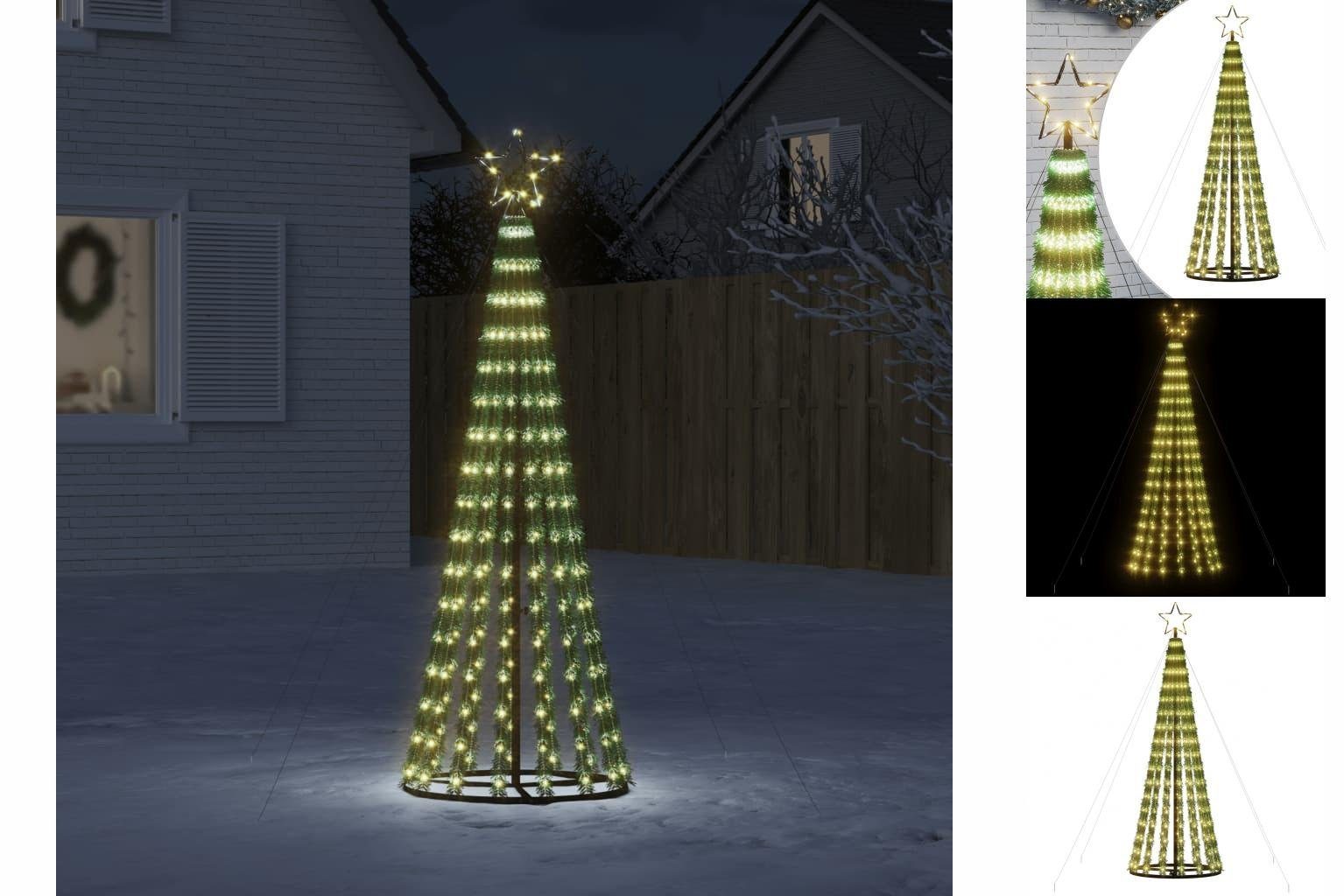 vidaXL Dekolicht Weihnachtsbaum Kegelform 275 LEDs Warmweiß 180 cm