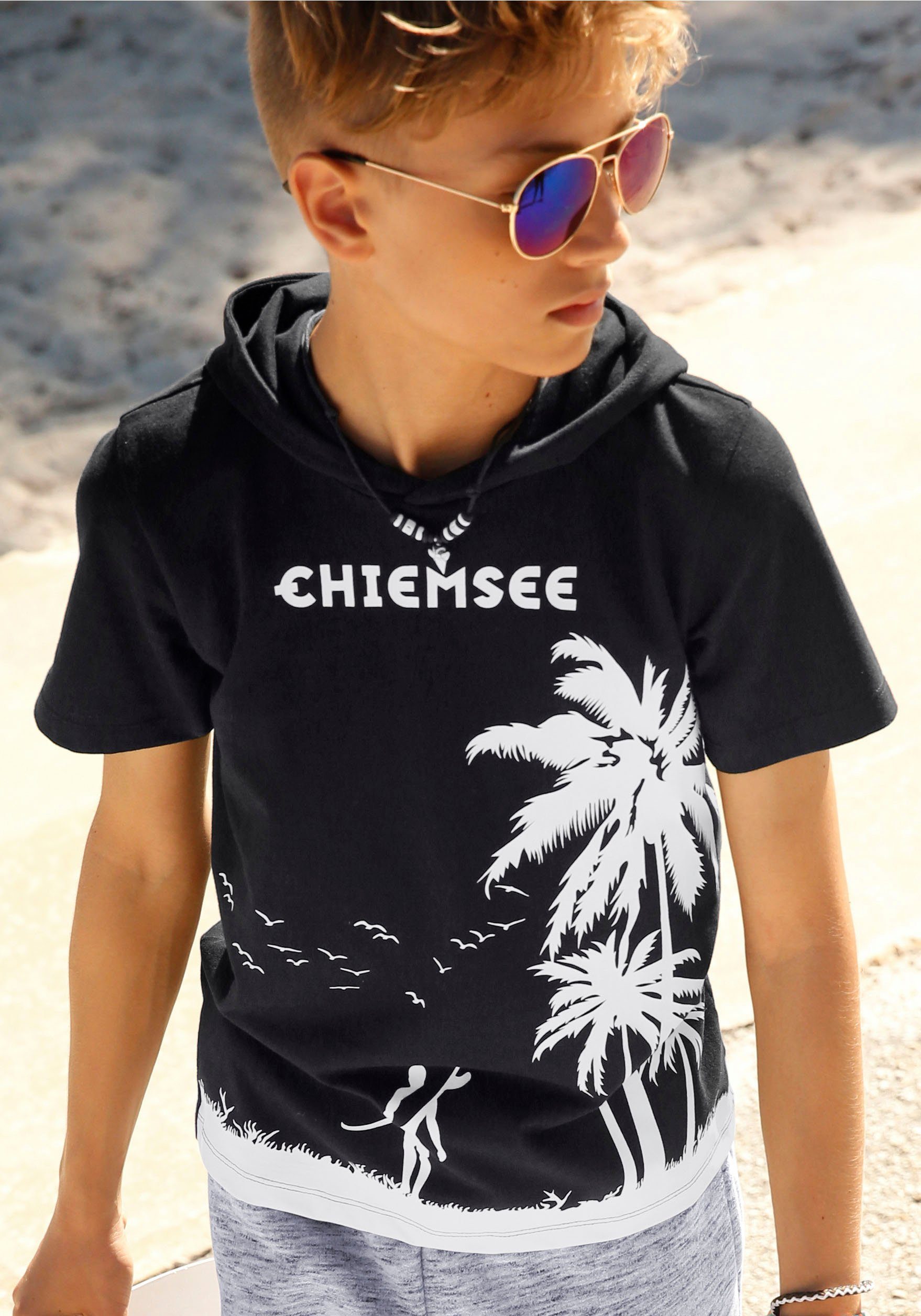 T-Shirt mit Palmendruck Chiemsee