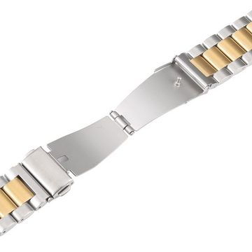 Wigento Smartwatch-Armband Für Google Pixel Watch 1 + 2 Stahl Metall Ersatz Armband Gold / Silber