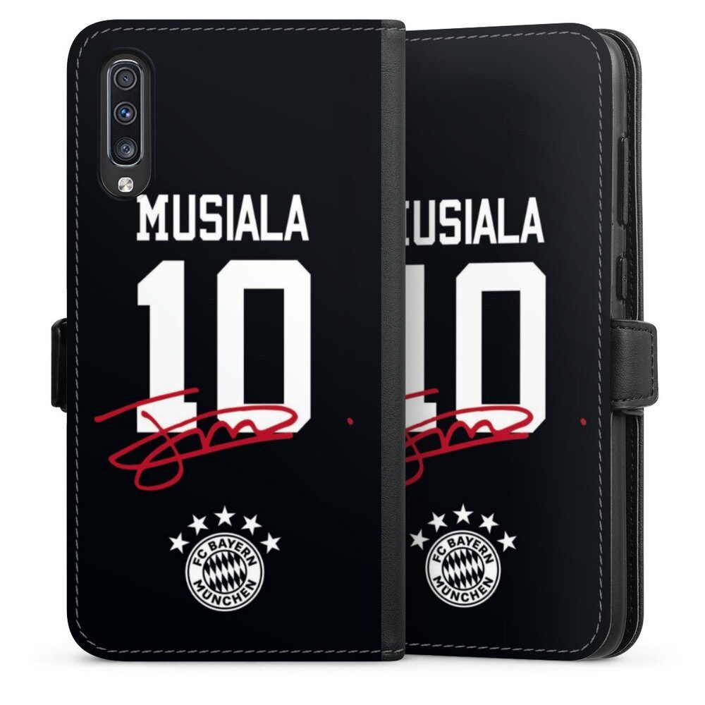DeinDesign Handyhülle FC Bayern München Jamal Musiala FCB Musiala 10, Samsung Galaxy A70 Hülle Handy Flip Case Wallet Cover