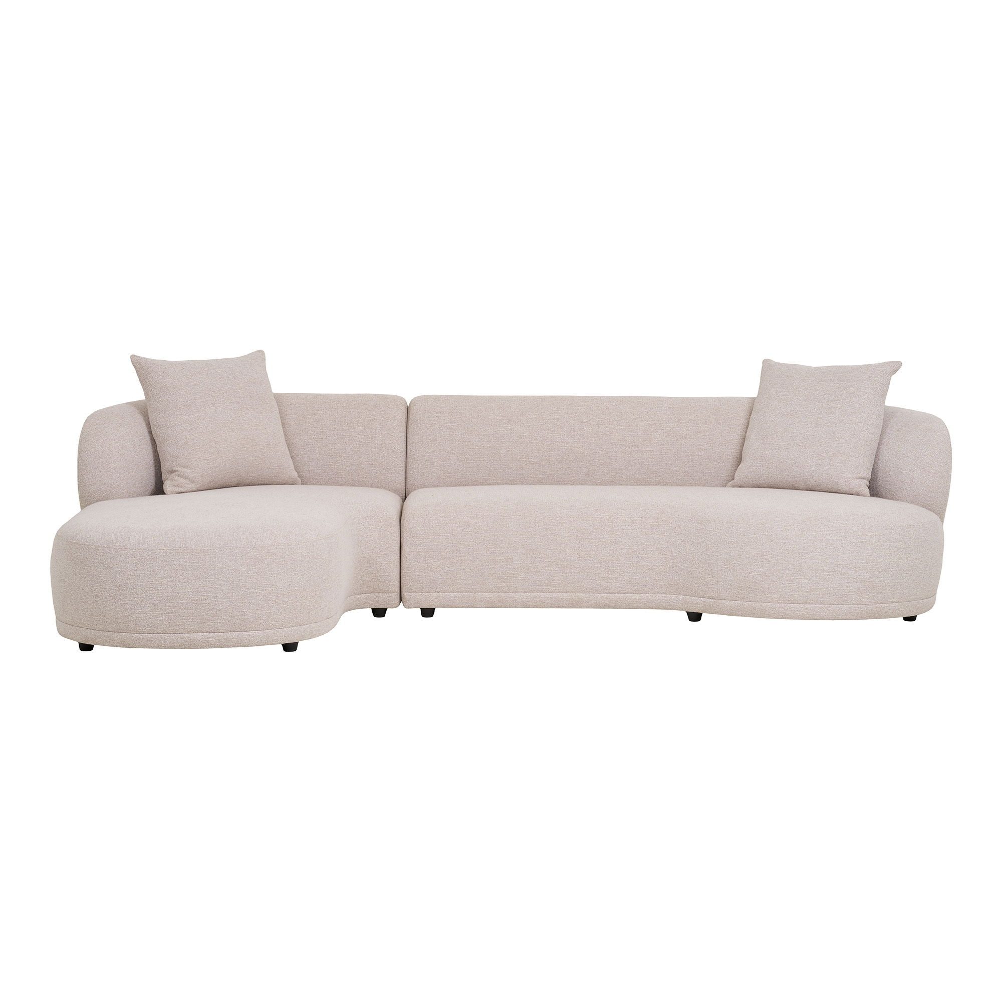 freiraum Ecksofa Kingston, 2 Kissen, organische Form, in Beige / Naturfarben - 294x69 (BxH)