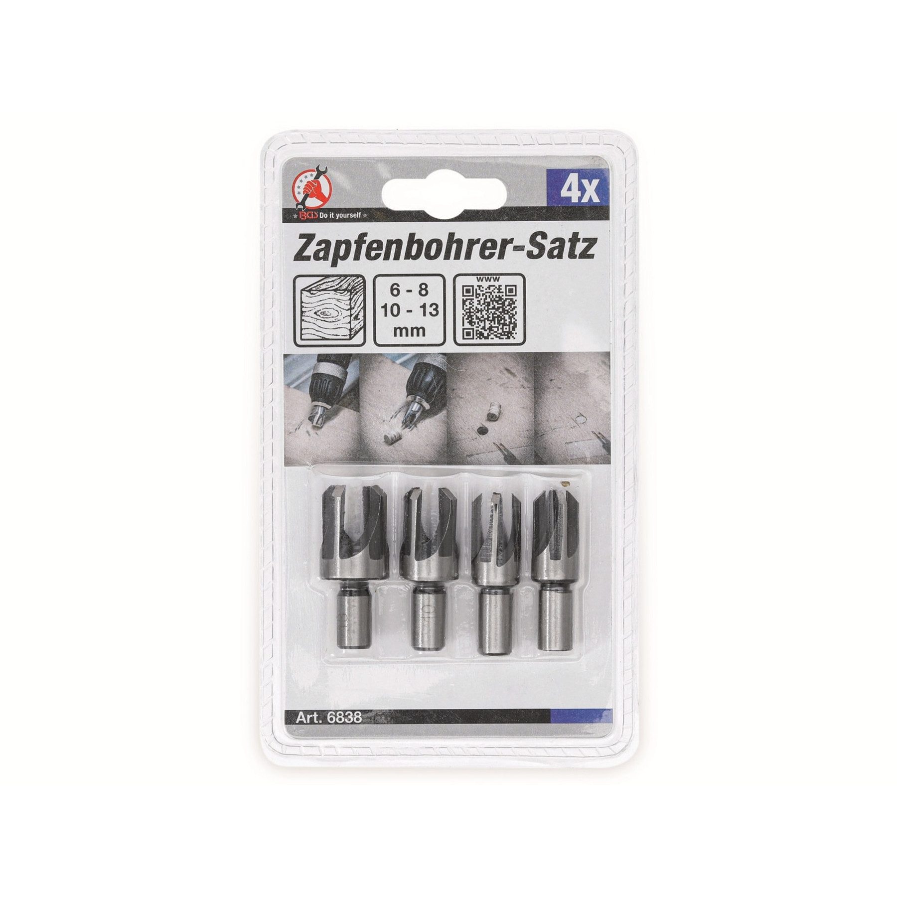 BGS technic Holzbohrer BGS TECHNIC Zapfenbohrer-Satz DIY 6838, 4-teilig – Bild 3 von 3