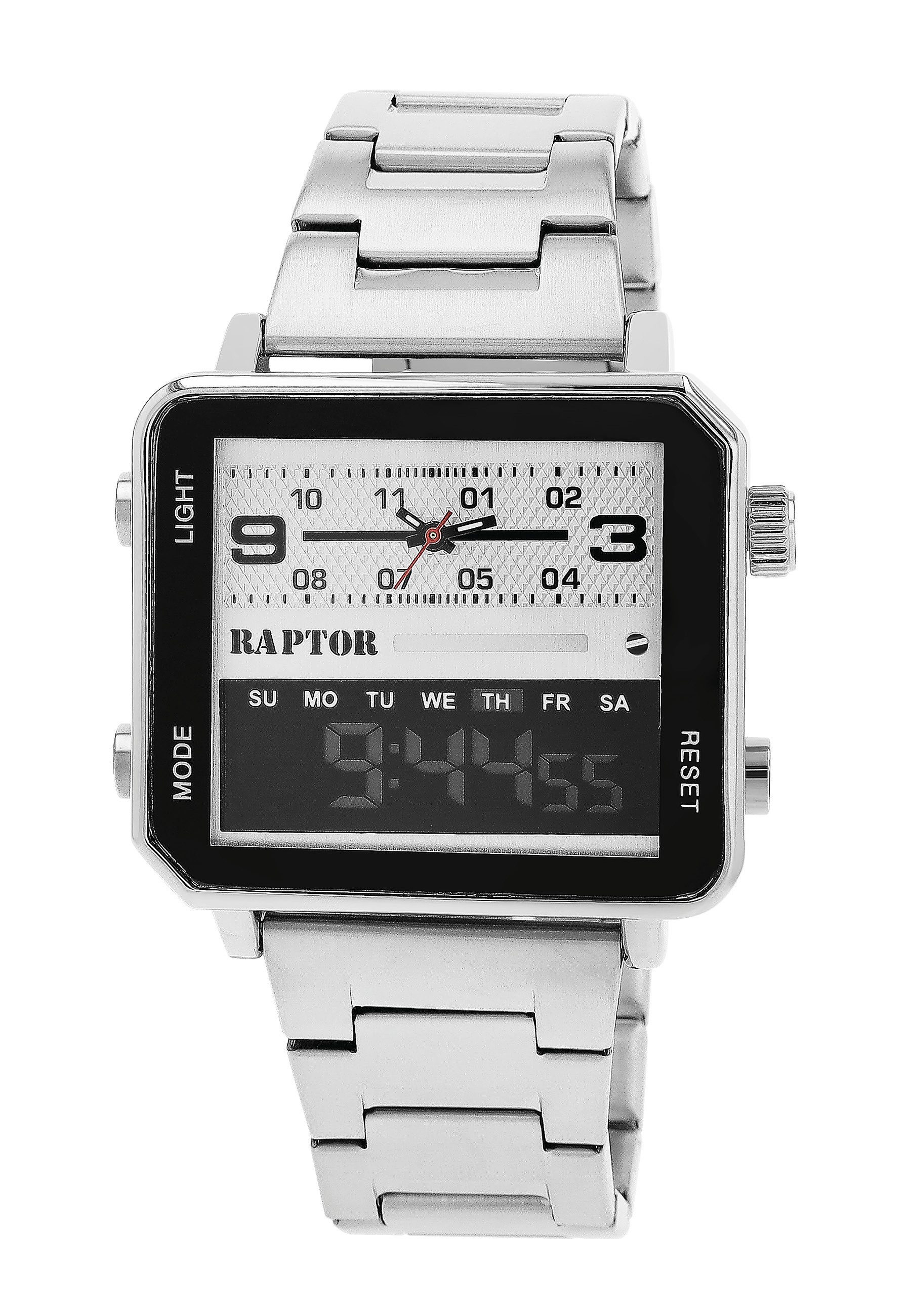 Raptor Quarzuhr Fabius Raptor Herrenuhr "Fabius" mit Edelstahlarmband, eckig