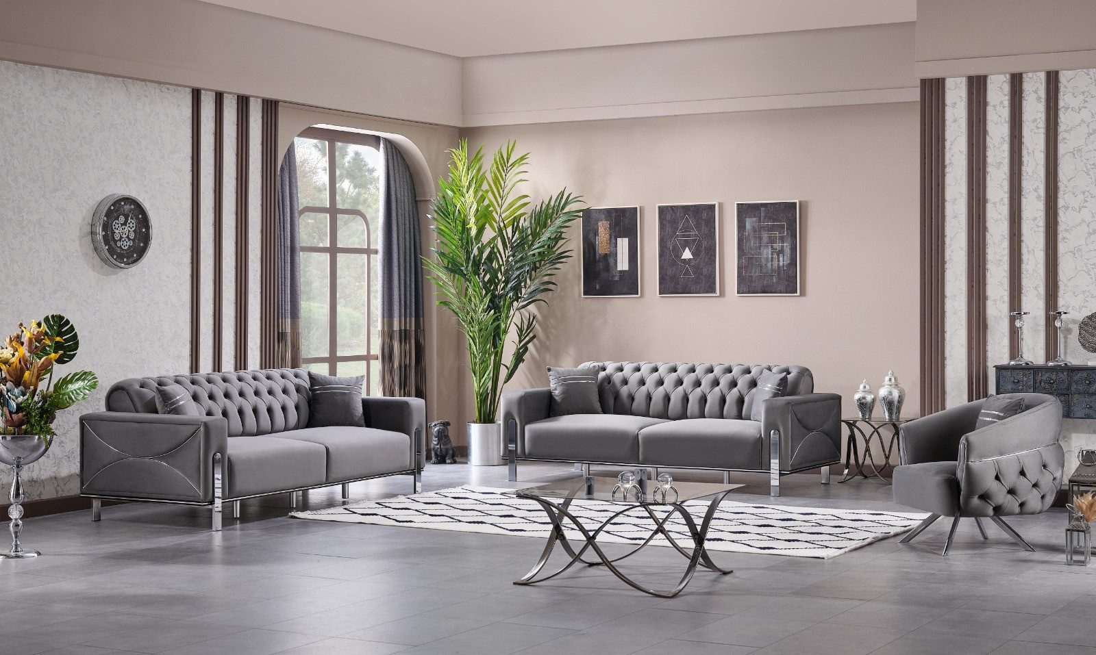 Nobelaa Sofa Sitzgruppe/Sofa Set - Wohnzimmergarnitur "Lotus" 3+3+1