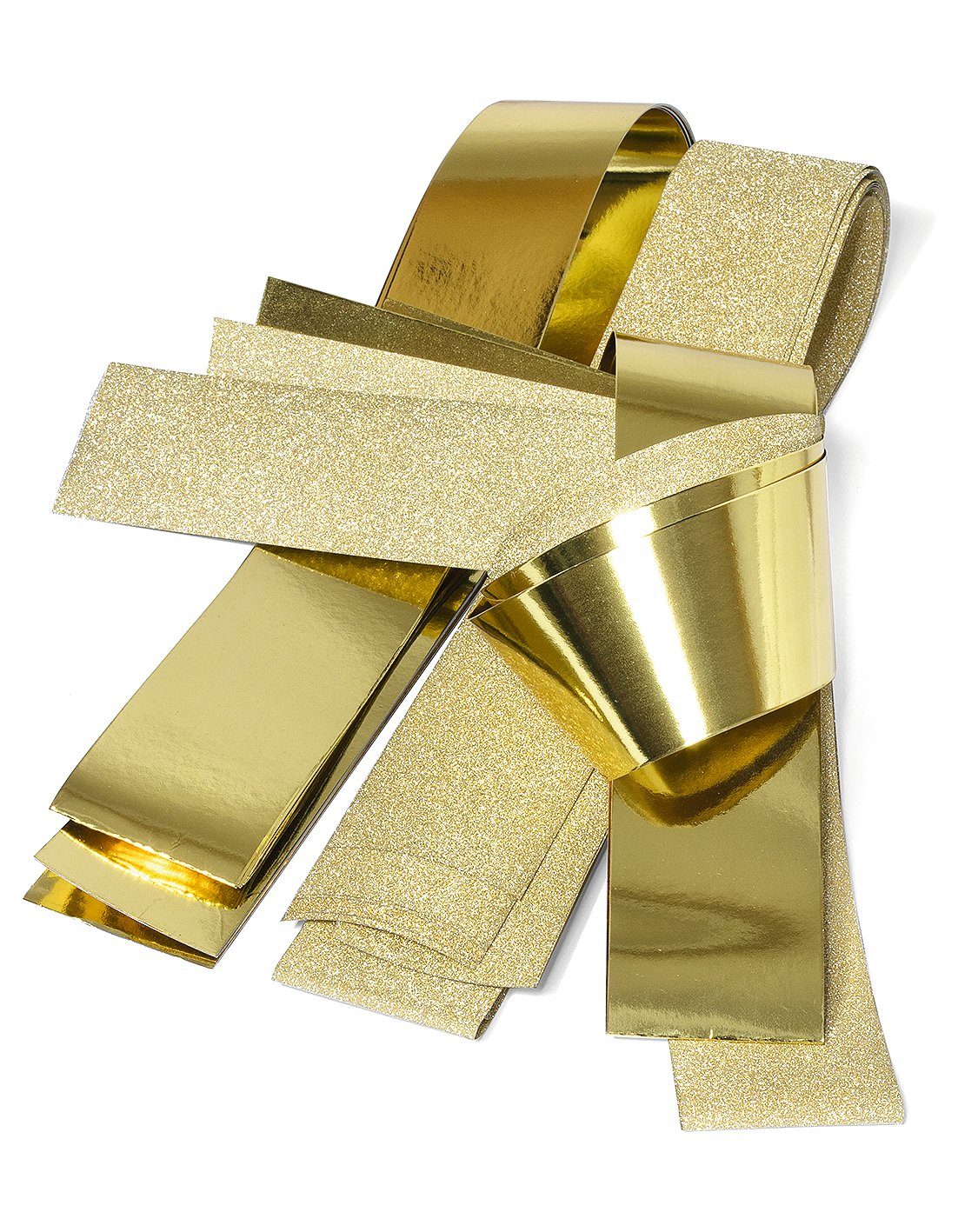 glänzend gold, Bertels Papierstreifen mm Glitter, Gebrüder 50 Papiersterne