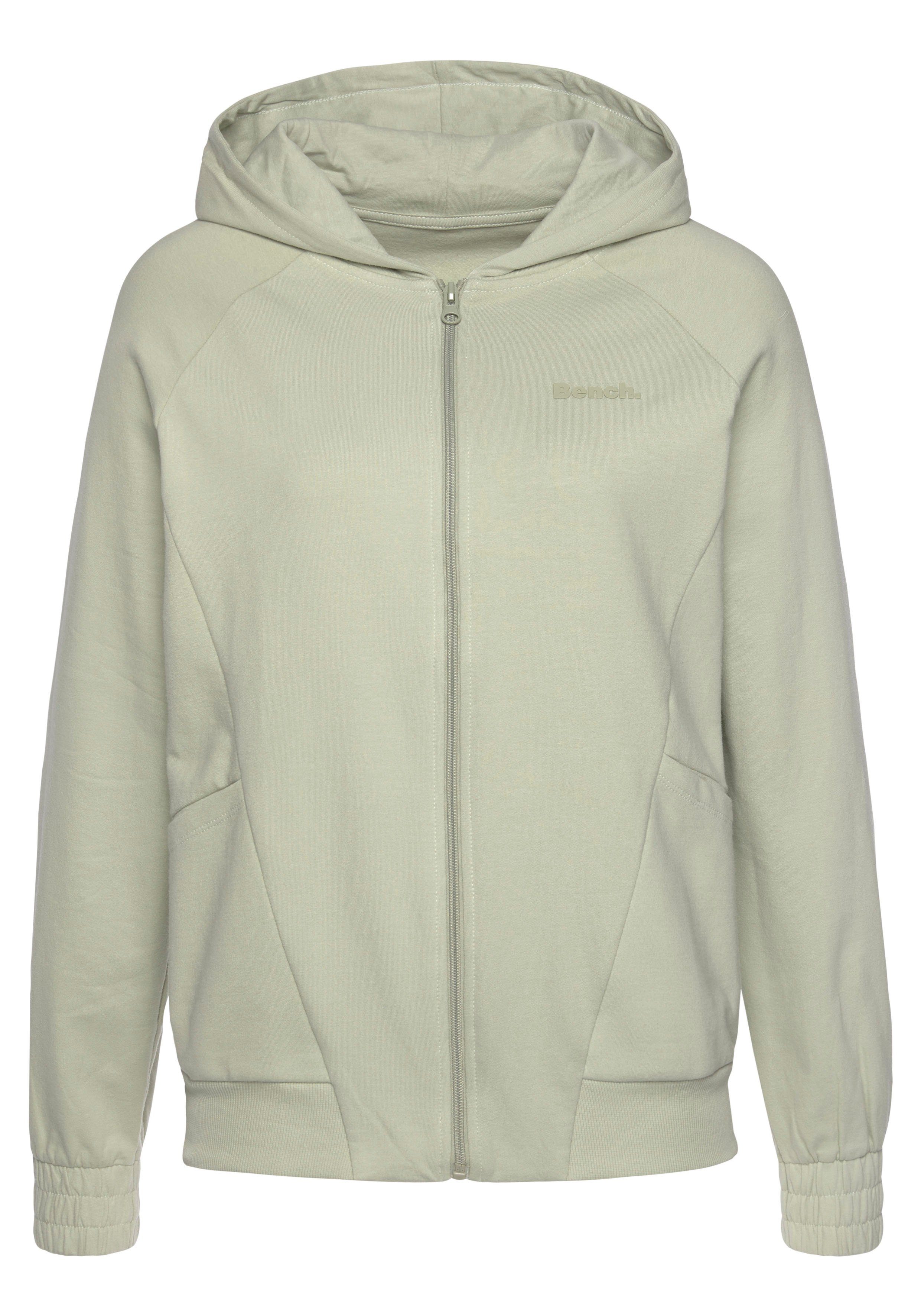 Bench. Loungewear Kapuzensweatjacke mit Loungeanzug Teilungsnähten, pistazie sportlichen