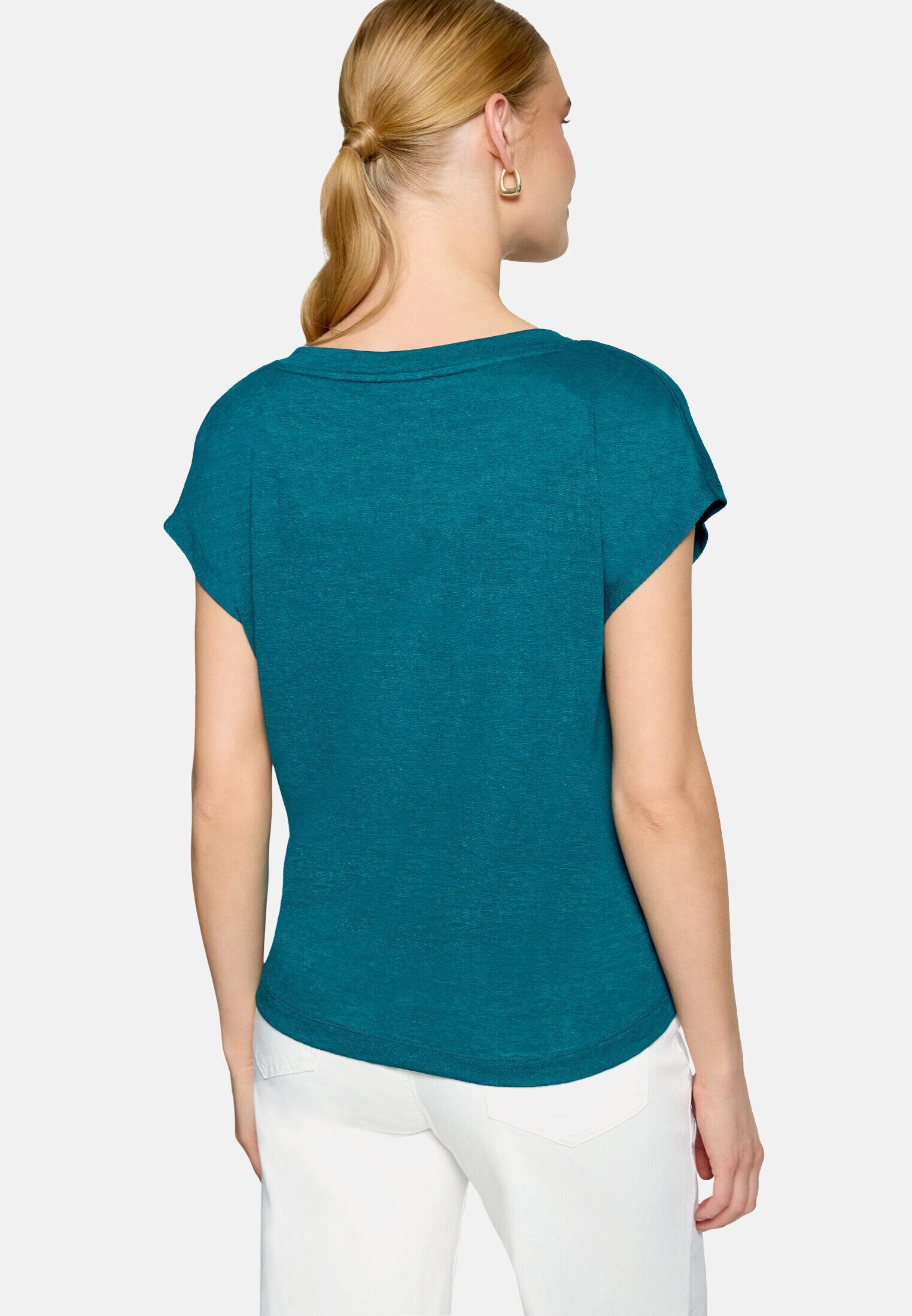 Zero T-Shirt Damen mit V-Ausschnitt (1-tlg) Material – Bild 3 von 5
