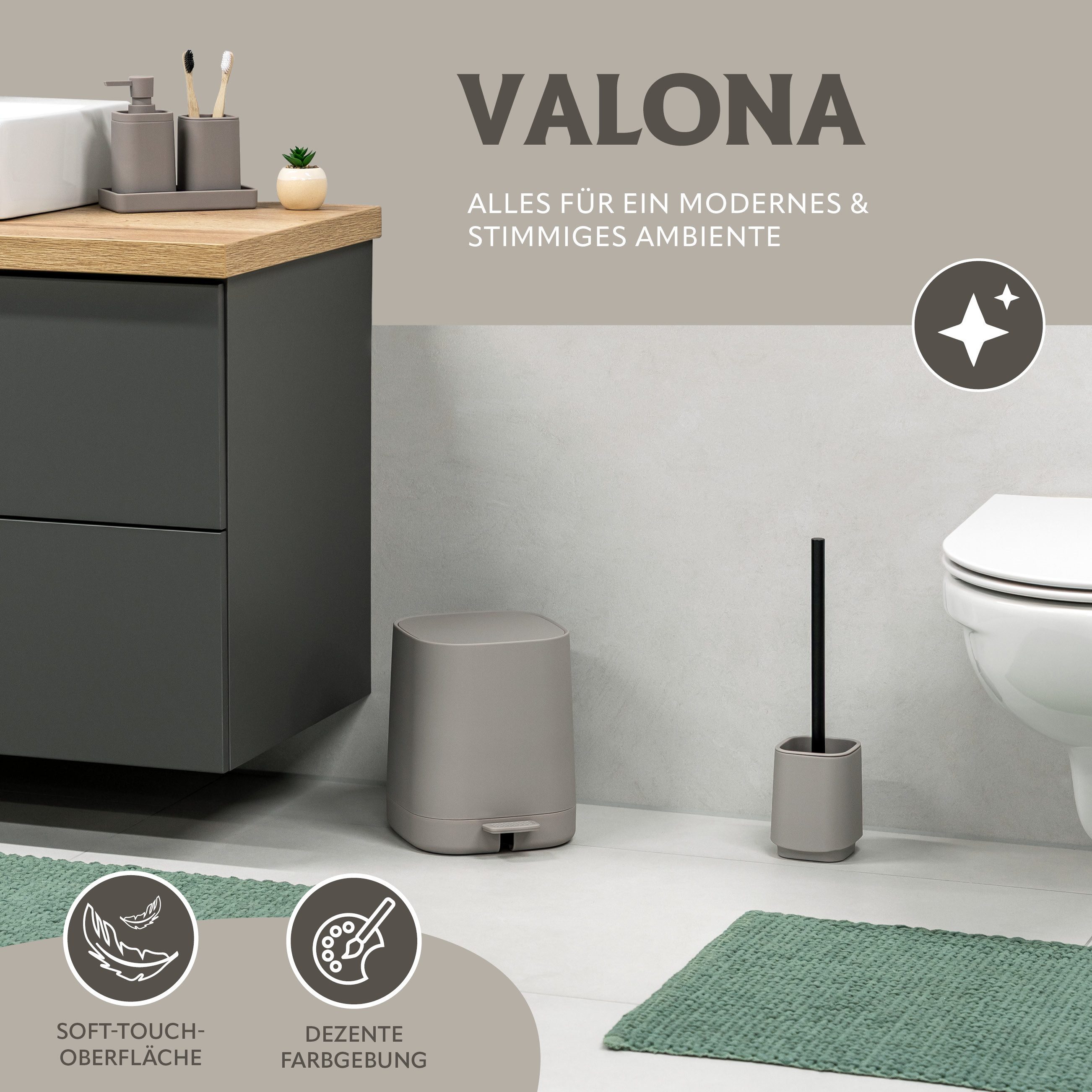 eluno WC-Reinigungsbürste VALONA inkl. 1x Bürstenkopf, Kunststoff, (1-tlg)