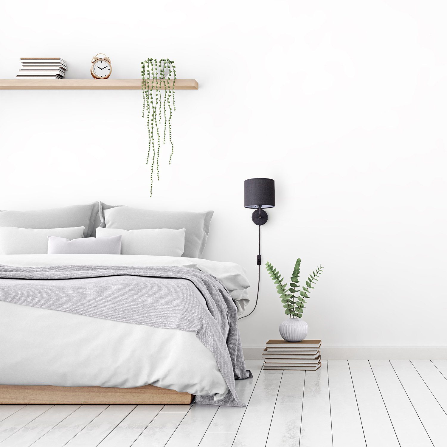 Paco Home Wandleuchte Uni Color, ohne Leuchtmittel, Wandlampe Schalter Flur günstig online kaufen