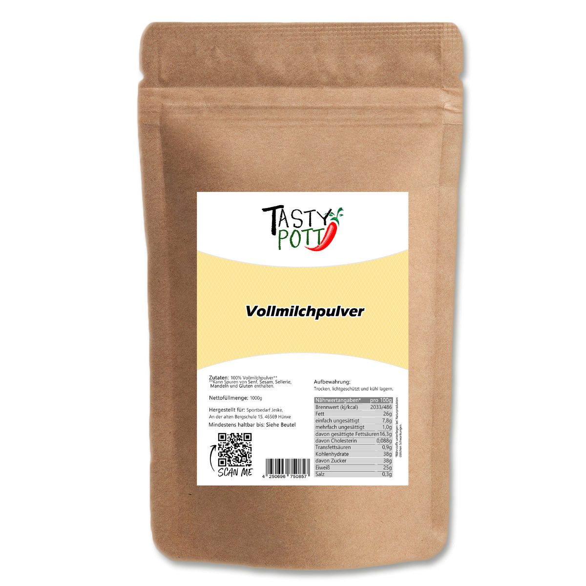 Tasty Trockenfrüchte Tasty Pott Vollmilchpulver - im Beutel