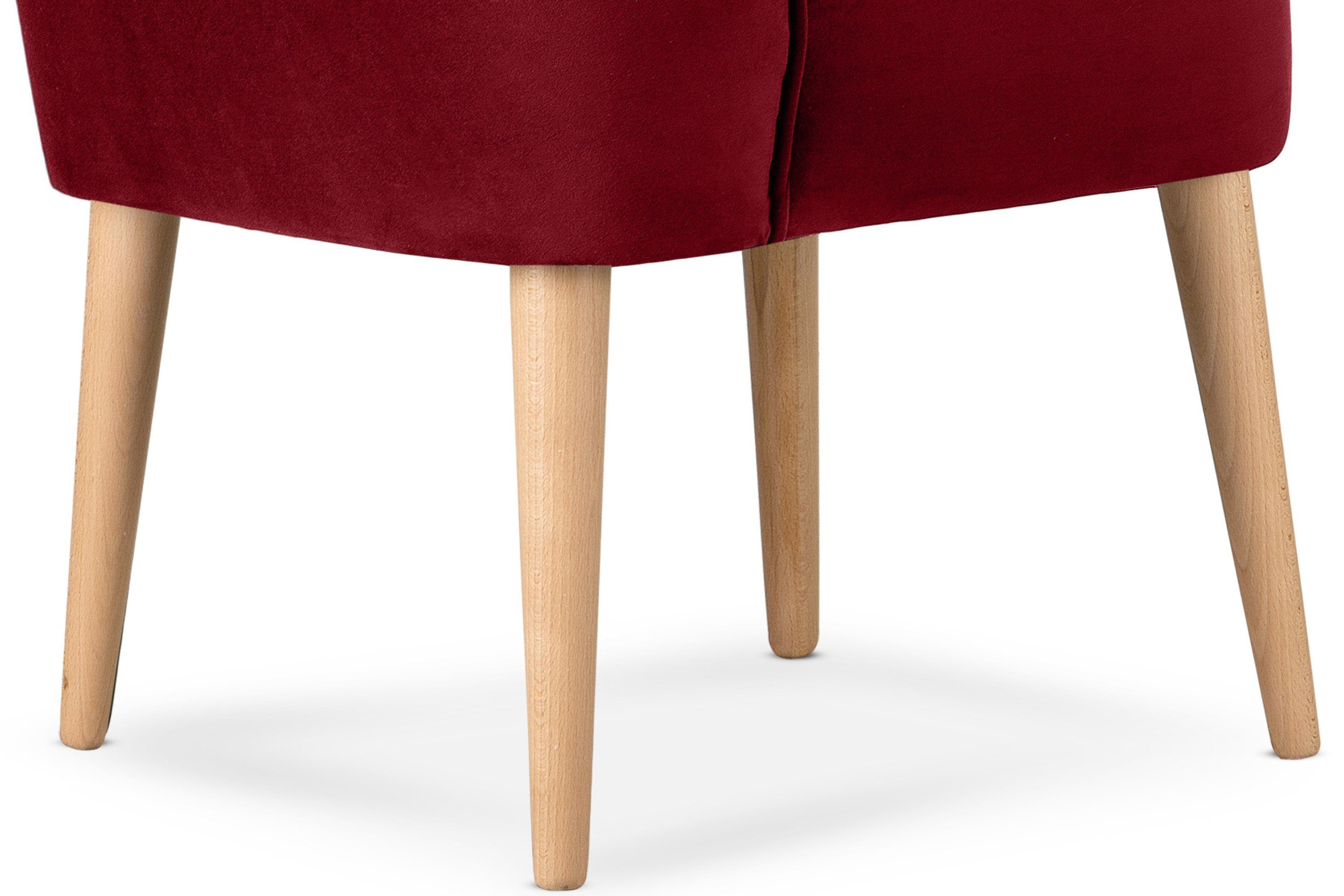 Konsimo Cocktailsessel | an Buche kastanienbraun/buche Ziernaht Sessel, aus auf Beinen Rückenlehne, der kastanienbraun hohen DUCO