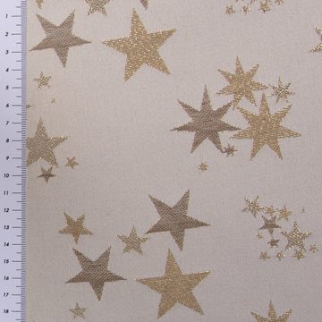 Vorhang SCHÖNER LEBEN. Vorhang mit Smok-Schlaufenband Sterne gold beige 245cm, SCHÖNER LEBEN., (1 St), blickdicht, handmade, made in Germany, vorgewaschen