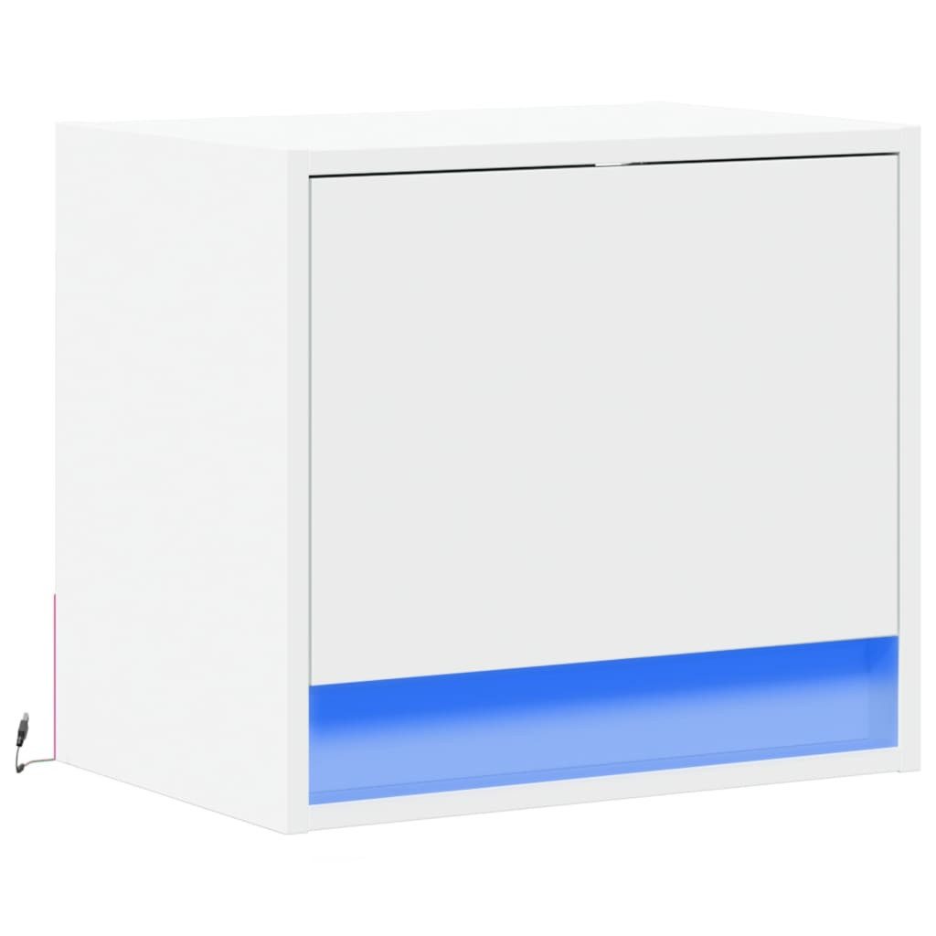 vidaXL Nachttisch Wand-Nachttisch mit LED-Leuchten Weiß günstig online kaufen