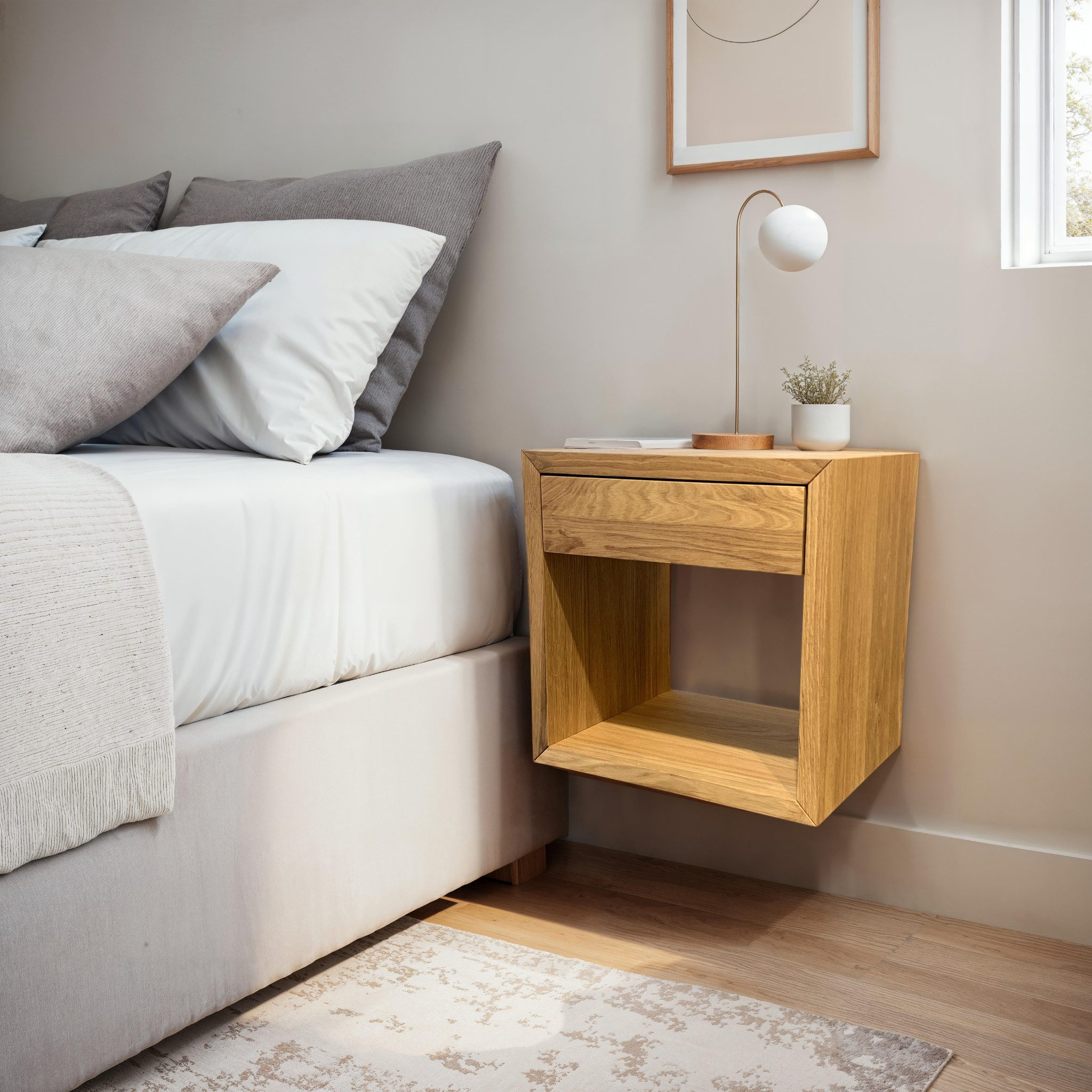Woodek Design Nachttisch HUGO, elegantes Wandregal günstig online kaufen