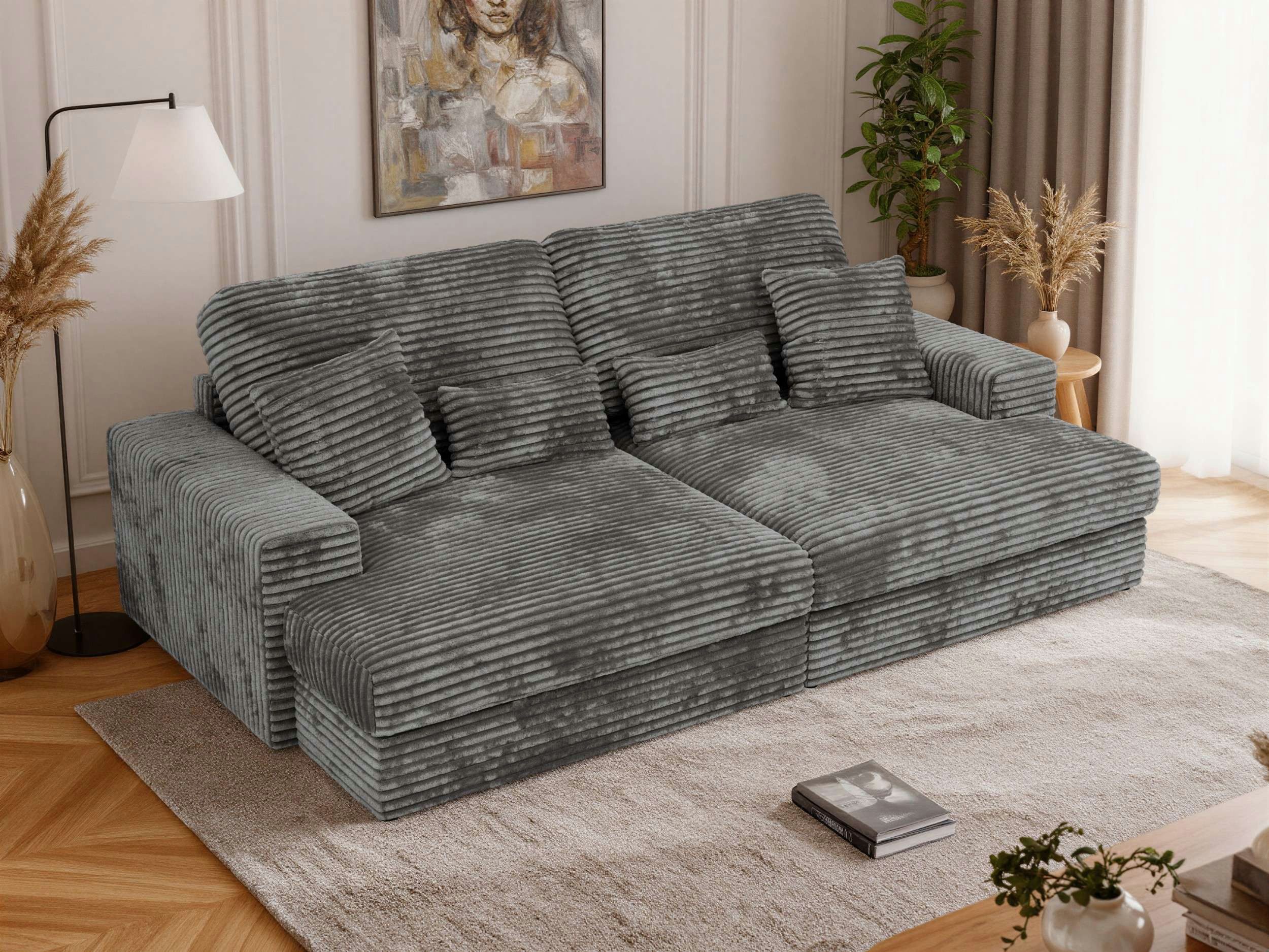 MKS MÖBEL Big-Sofa ANERO, 4-Sitzer sofa, mit großer Sitztiefe und elastischen Polstergurten