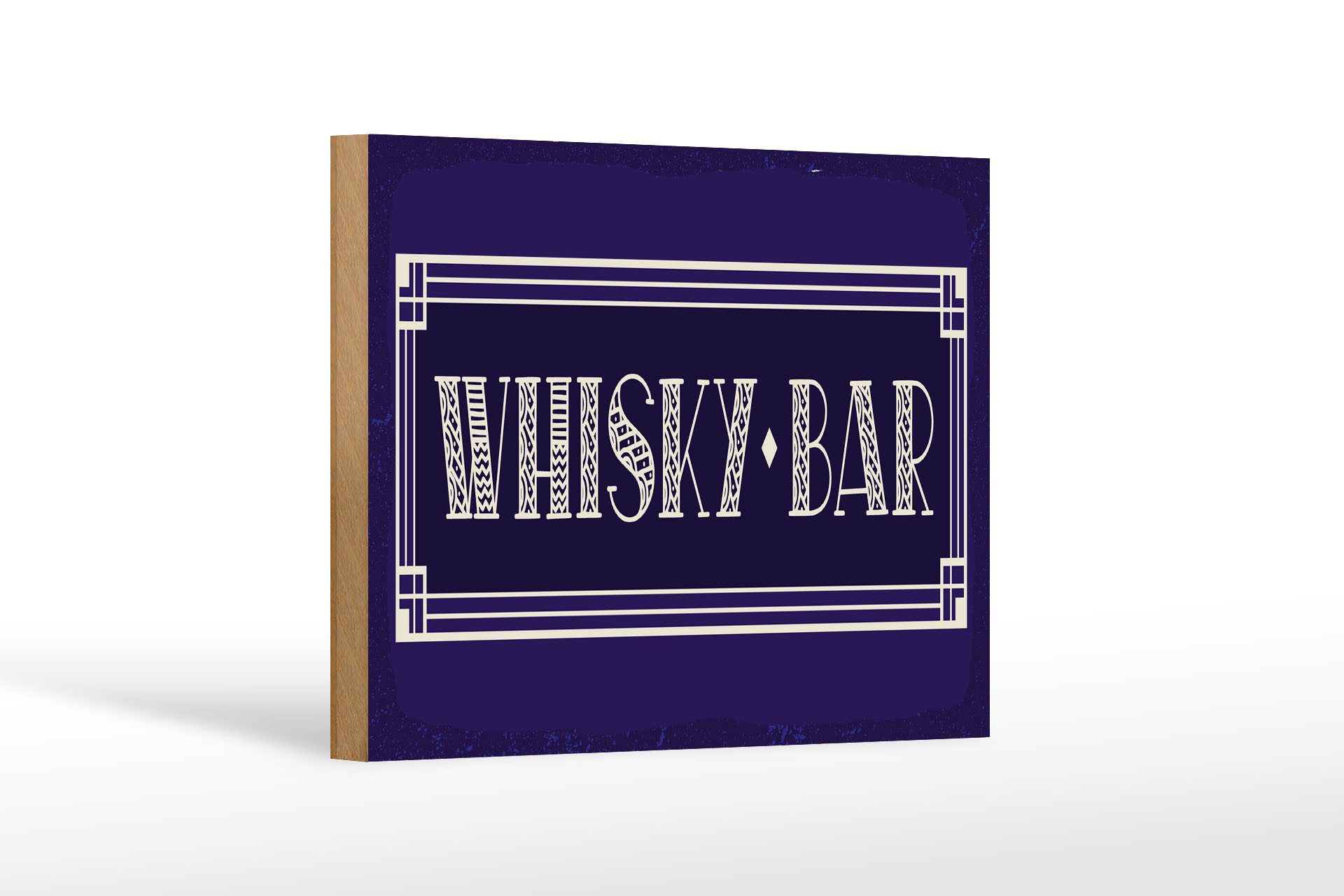 Femer GmbH Holzbild 18x12 cm Whisky Bar, Essen Trinken Genuss (1 St), Glatte Holzfaserplatte (MDF), vorn beschichtet