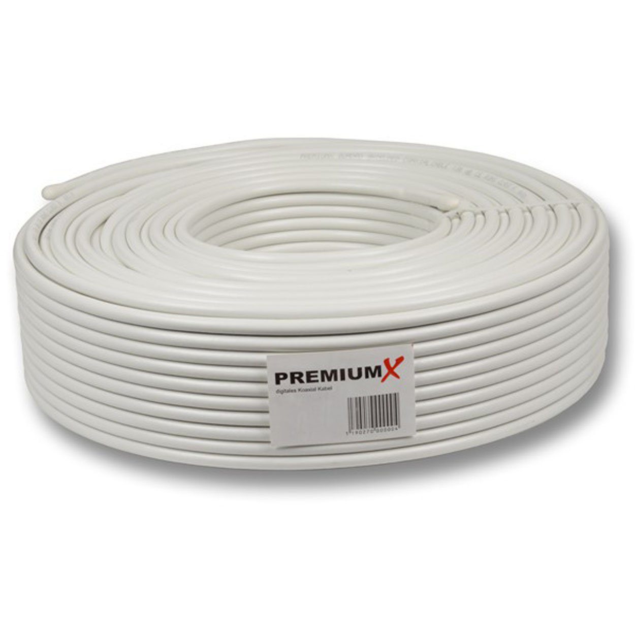 PremiumX 25m PROFI PRO Koaxialkabel 10x F-Stecker SAT-Kabel Kupfer reines 135dB 5-Fach