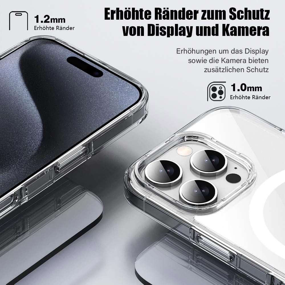 FITSU Handyhülle Durchsichtig für iPhone 15 Pro Hülle Transparent MagSafe kompatibel 6,12 Zoll, Ultraklare Schutzhülle für Apple iPhone 15 Pro Case Hybrid Hülle Cover