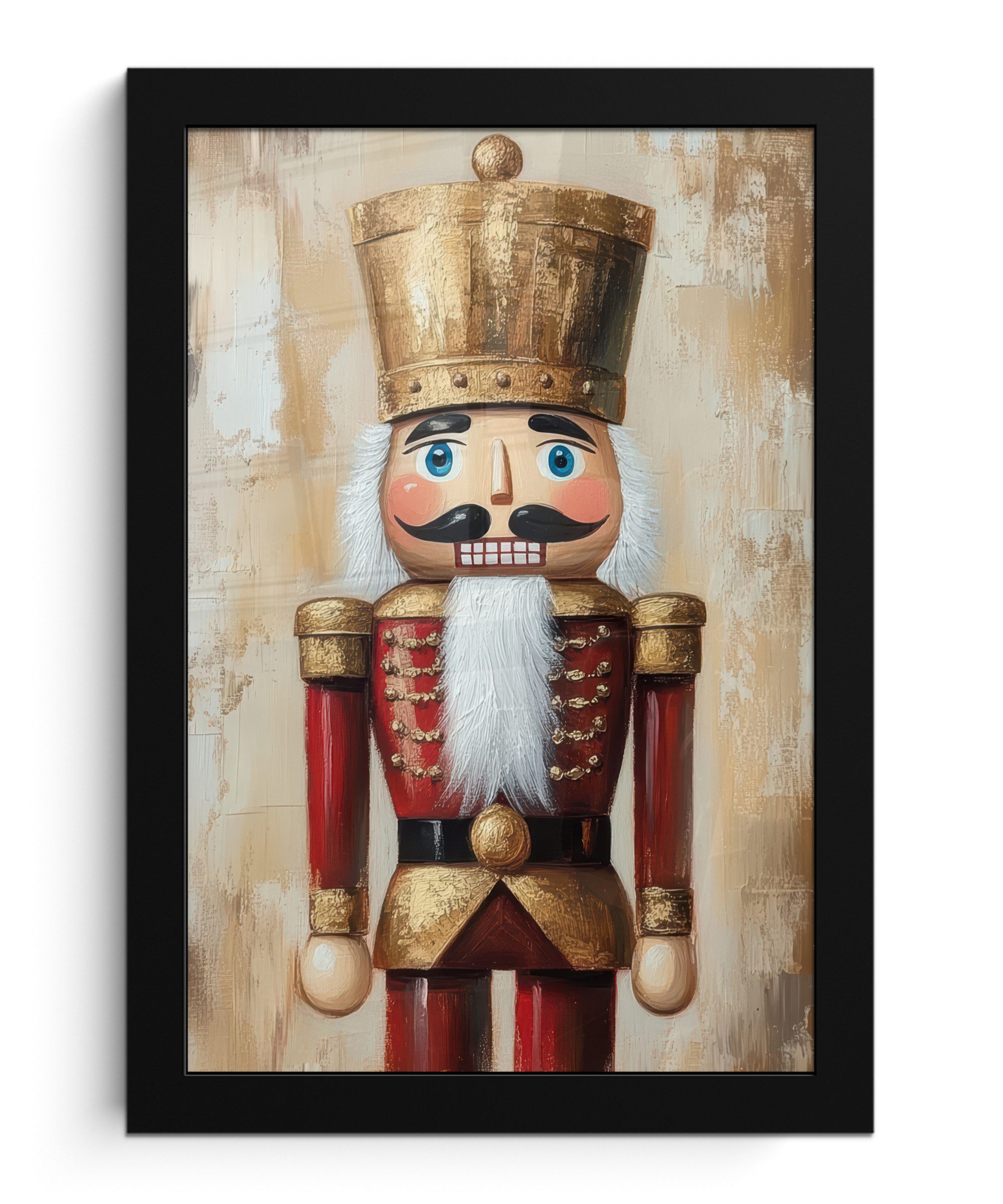 MuchoWow Poster Weihnachten - Puppe - Abstrakt, (1 St), Bilderrahmen, Zimmer Deko, Bild für Wohnzimmer, 20x30 cm