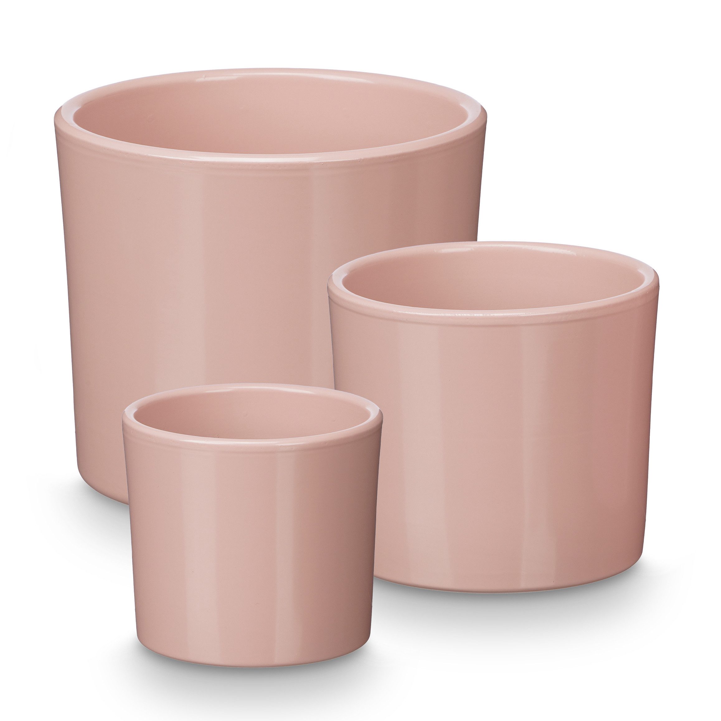 Ibergarden Blumentopf Blumentöpfe aus Keramik, 3 Stück, Ø 14, 17, 22 cm