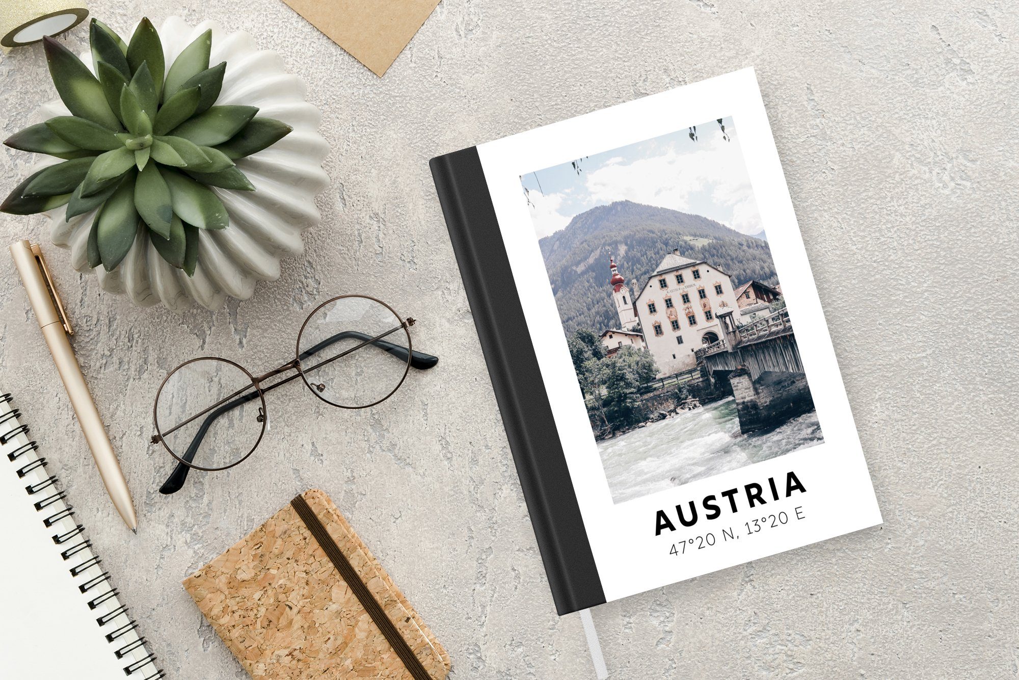 Alpen Herberge, Notizheft, Haushaltsbuch - Notizbuch MuchoWow A5, Österreich Seiten, - - Merkzettel, Wasser 98 Journal, Tagebuch,