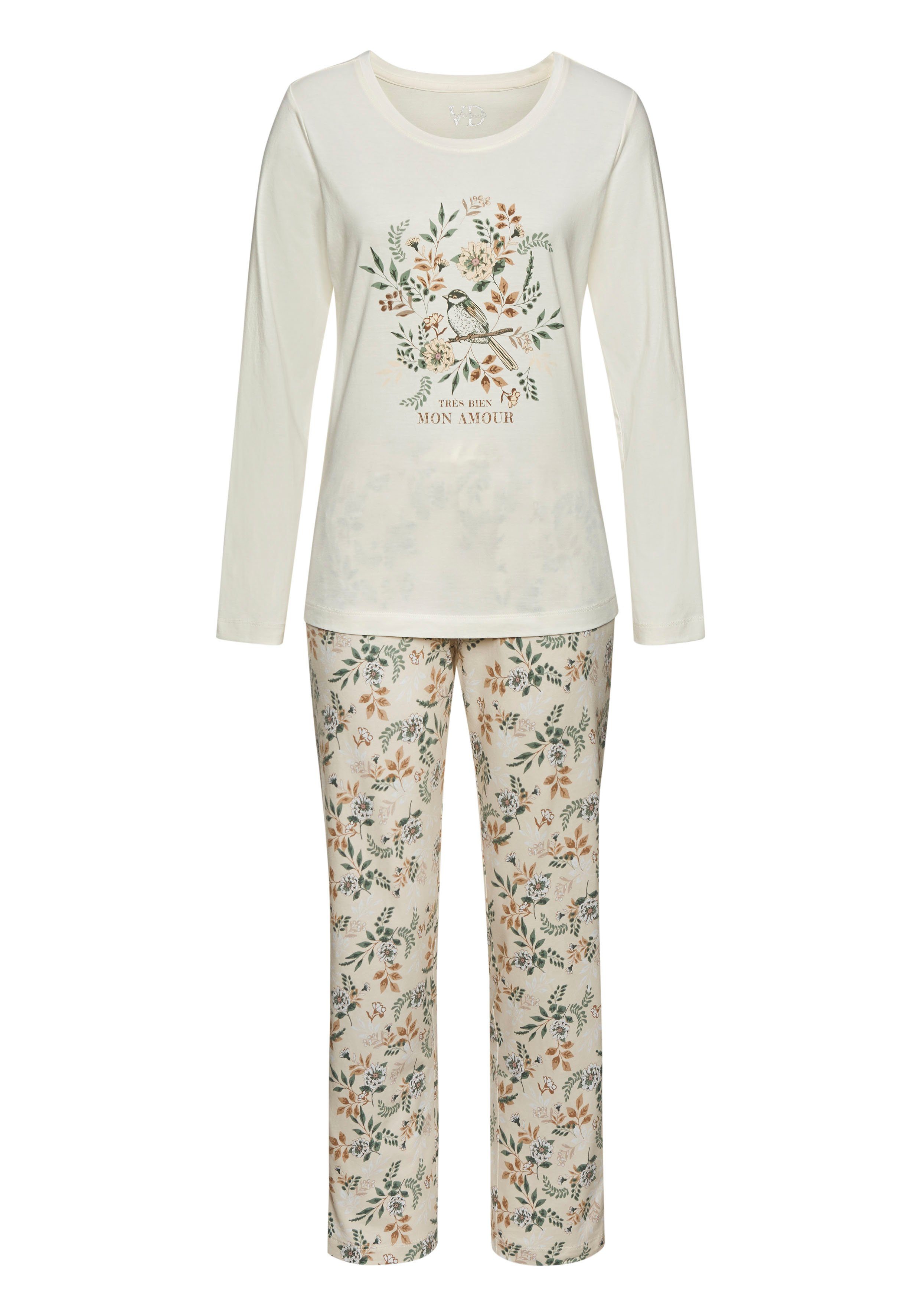 Vivance Dreams by Lascana Pyjama (Set, 2 tlg) mit romantischem Blumendruck. Reduzierter Preis € 37,99. Unverbindliche Preisempfehlung € 47,99