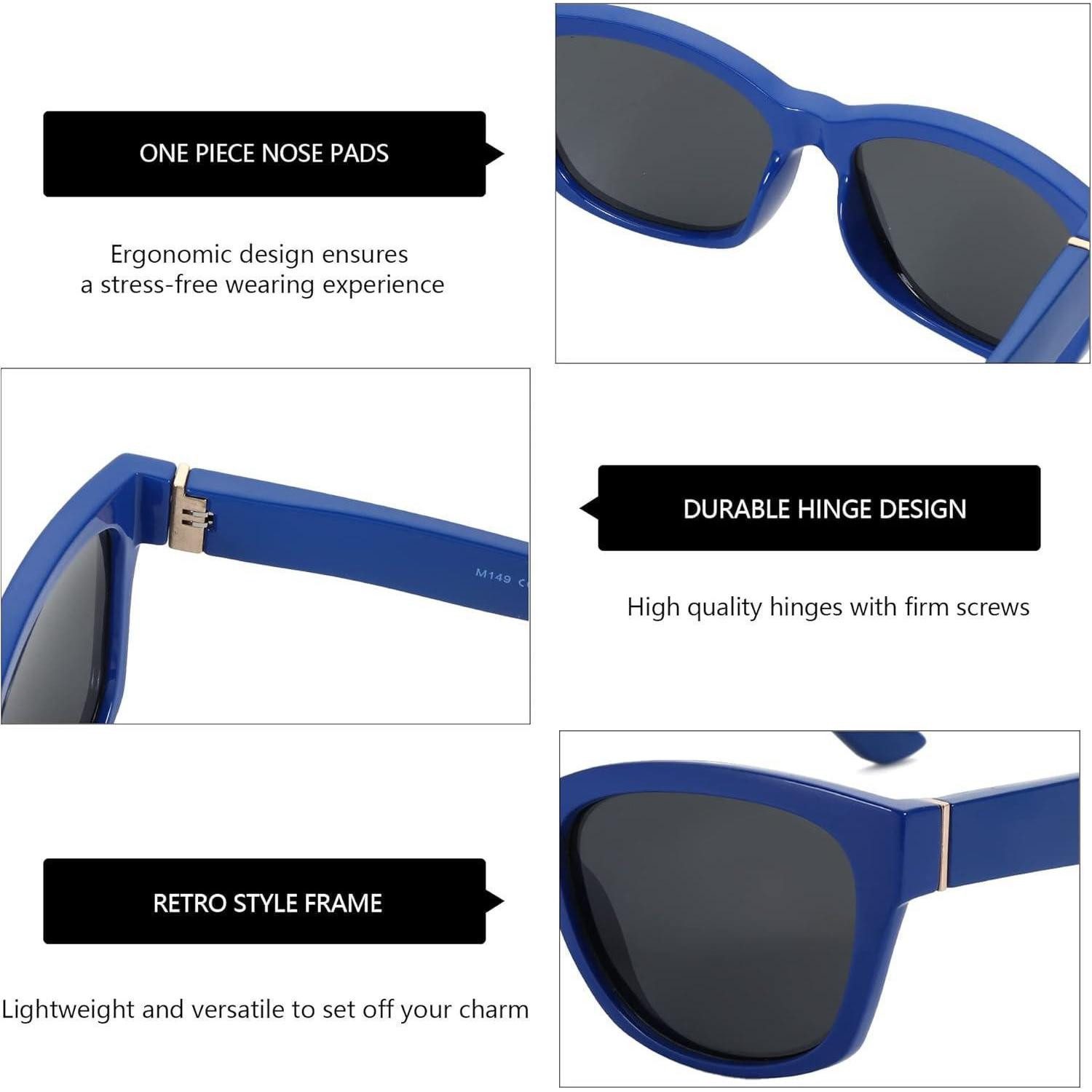 LuxusKollektion Retrosonnenbrille Sonnenbrille Cat Eye Damen Polarisiert UV Blau Rahmen Grau Linse