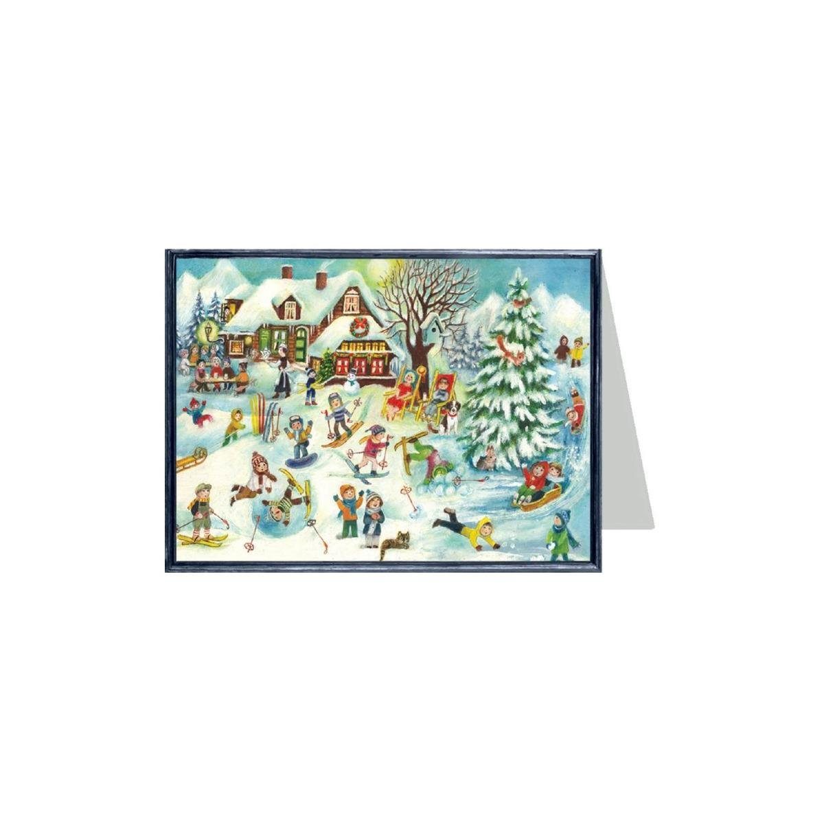 Richard Sellmer Verlag - Skihütte Weihnachtskarte Grußkarte - 99131