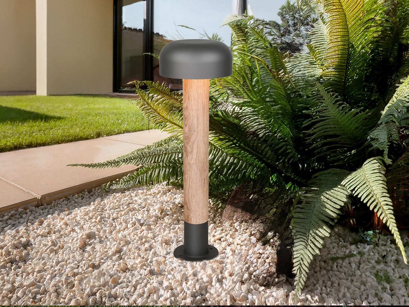TRIO Leuchten LED Pollerleuchte, LED wechselbar, Warmweiß, Außen Garten-Wegbeleuchtung in wetterfester Holzoptik, Höhe 54cm