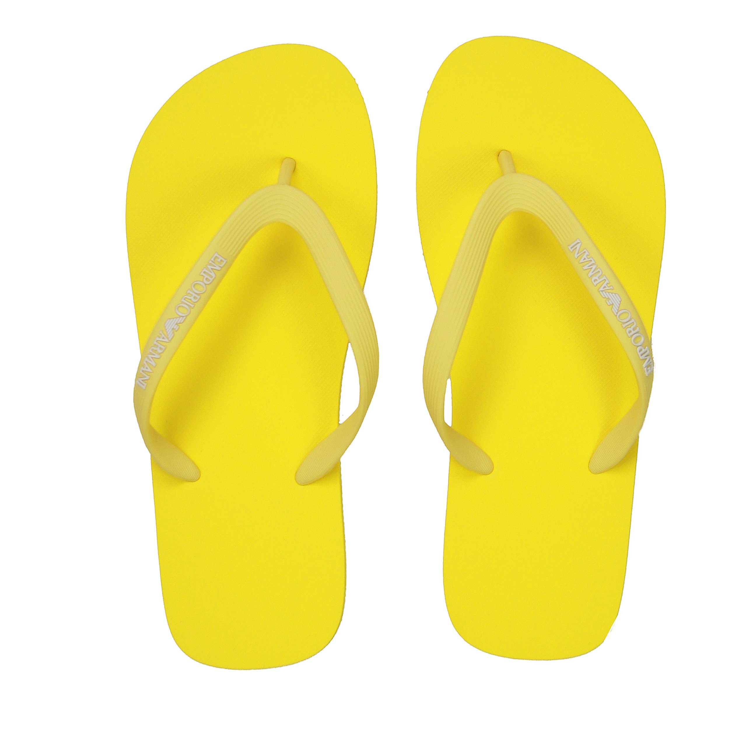 Emporio Armani XL827 Zehentrenner Damen Flops Badelatschen (00224) Riemensandalen Flip Yellow