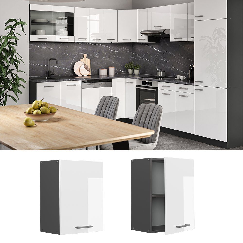 Vicco Hängeschrank R-Line, Weiß Hochglanz/Anthrazit, 45 günstig online kaufen