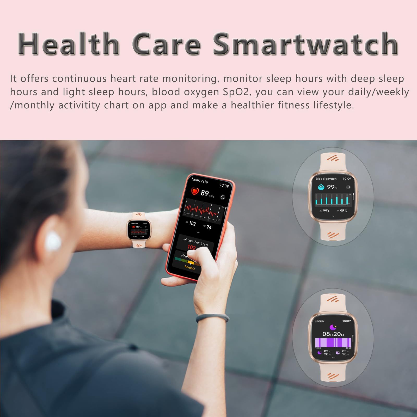 Forrlite Smartwatch Damen Herren, Touch Fitnessuhr mit Telefonfunktion Smartwatch (1,72 Zoll) Smart Watch Fitness Tracker Uhr mit Pulsmesser, Schlafmonitor Schrittzähler Musiksteuerung,Sportmodi, Aktivitätstracker, IP68 Wasserdicht Sportuhr für Geschenke