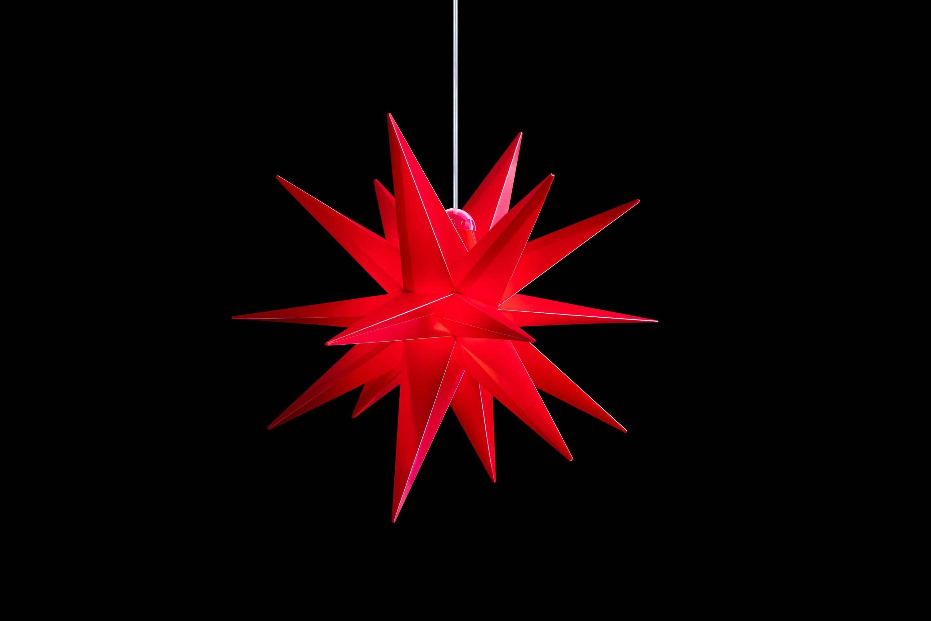 STERNTALER Dekostern DT7521, Dekostern Weihnachtsstern Kunststoff 18-Zacker Faltstern Rot 2