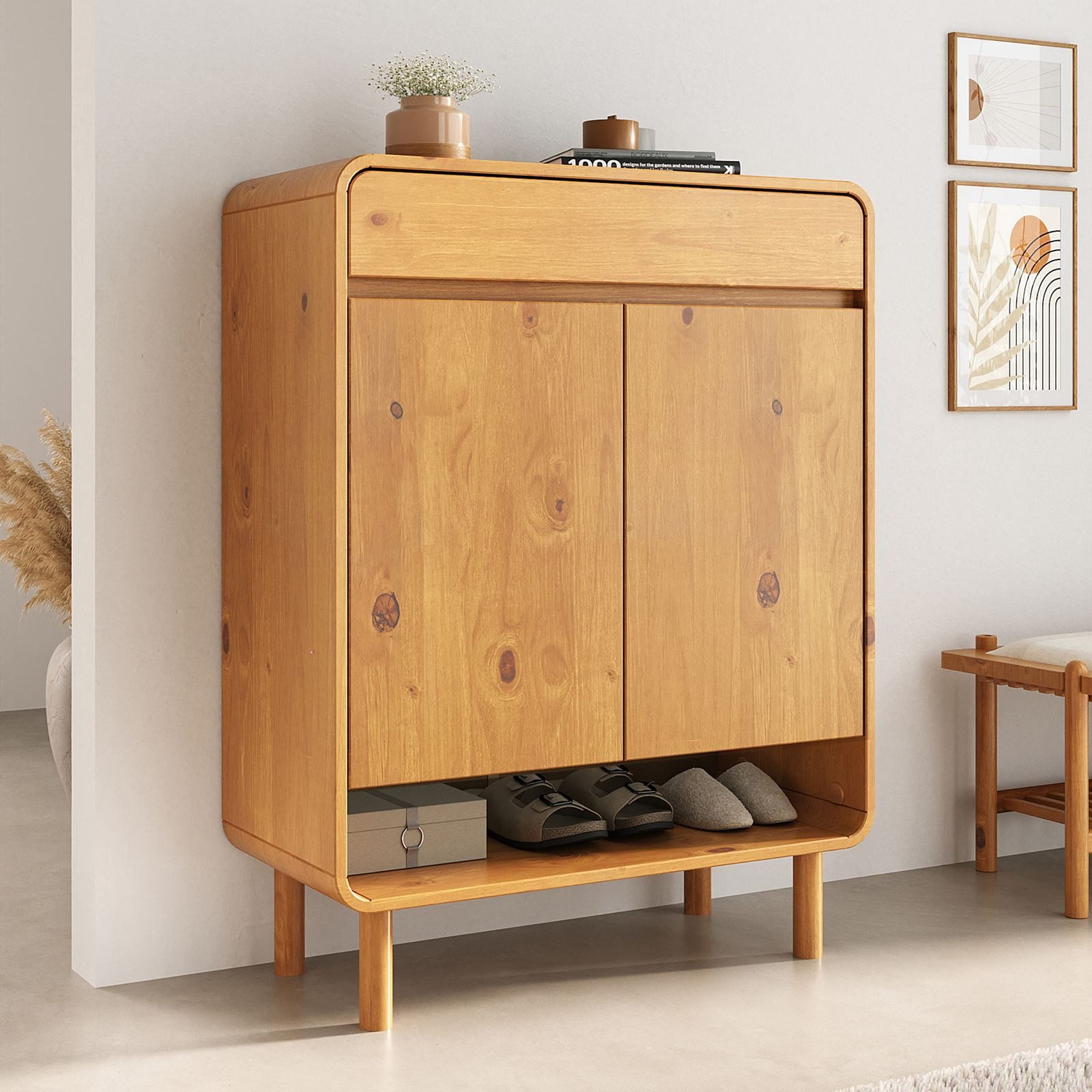 IDIMEX Schuhschrank JUAN Schuhkommode aus massivem Kiefernholz mit Schublad günstig online kaufen