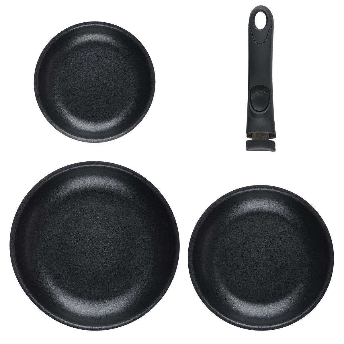 Alpina Grillpfanne alpina Bratpfanne 3 Stück mit abnehmbarem Griff D20/24/28