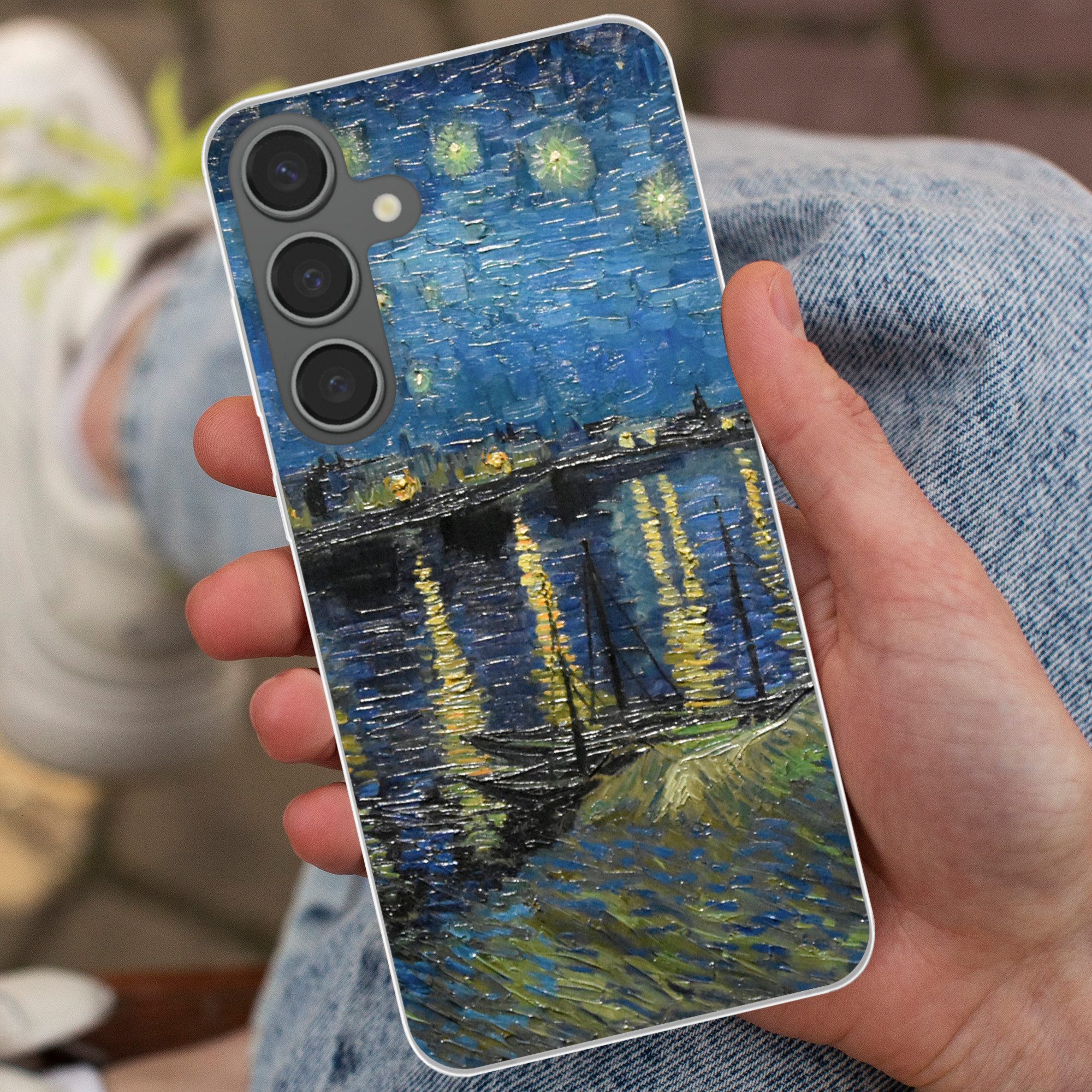 MuchoWow Handyhülle für Samsung Galaxy S24 Plus Sternennacht über der Rhone - Van Gogh - K, Phone Case, Silikon, Schutzhülle Dünn