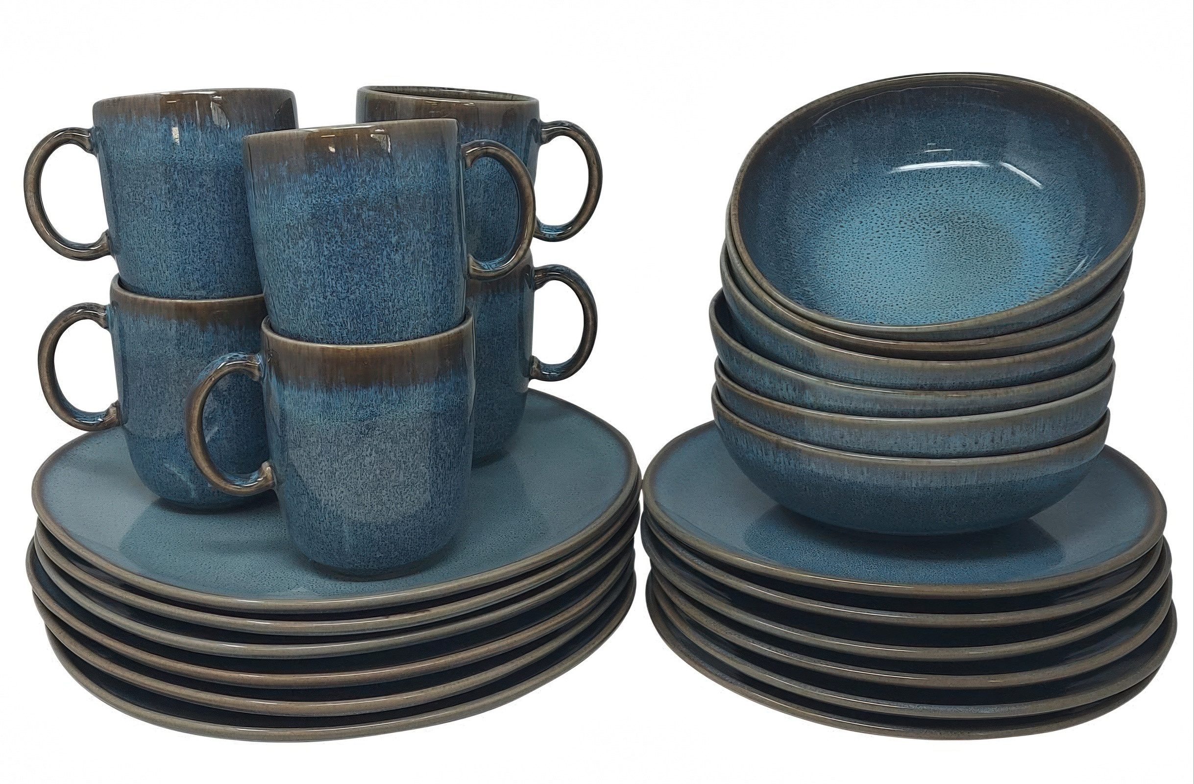 Villeroy & Boch Kombiservice Lave Glacé, Steingut, Spülmaschinengeeignet